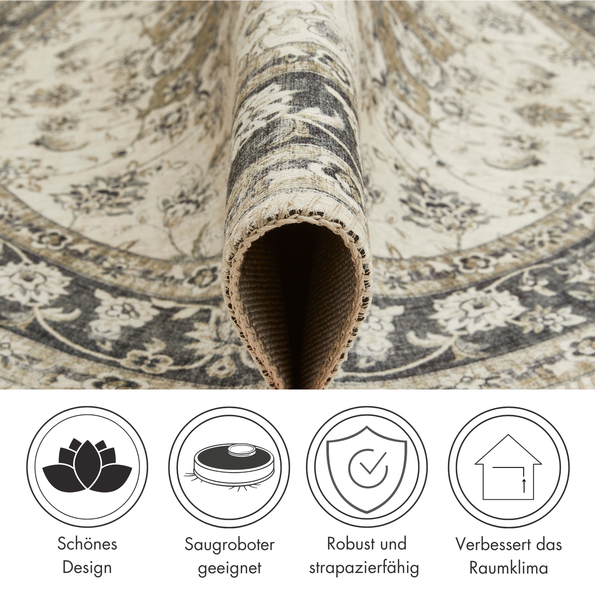 LUXOR living Teppich »Prima 3« rund 7 mm Höhe Kurzflor, Orient-Optik, Vintage Design, auch als Läufer erhältlich