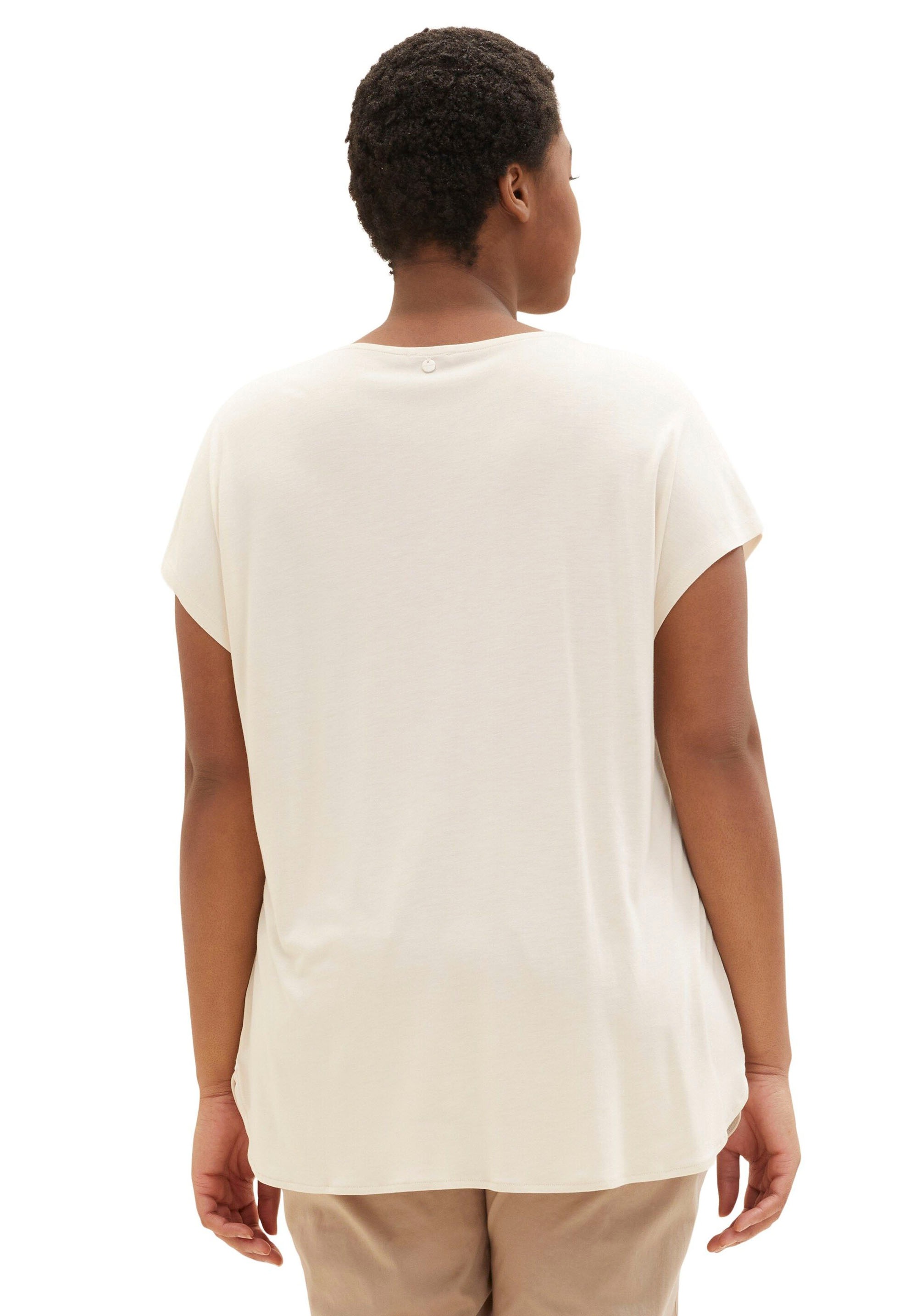 der bestellen »TOM TAILOR Kurzarm«, Damen TOM PLUS Frontseite Shirt TAILOR PLUS auf online mit Teilungsnaht Kurzarmshirt