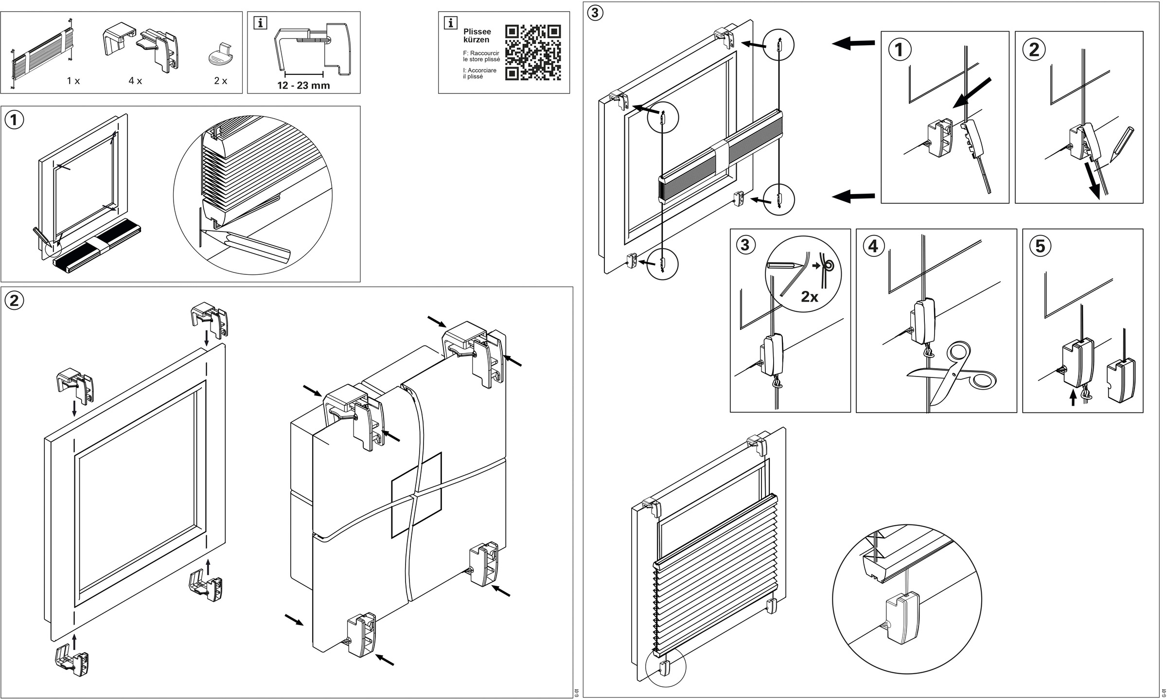 my home Plissee »zum Klemmen«, blickdicht, ohne Bohren, verspannt, mit Plissee Concept Trägern