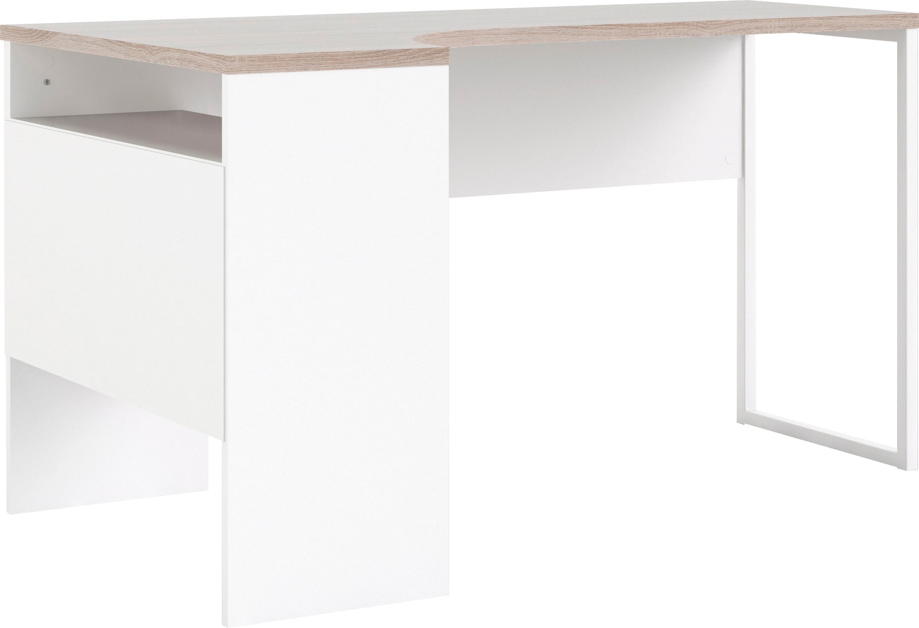 INOSIGN Eckschreibtisch »Plus«, Schreibtisch mit vielen Stauraummöglichkeiten, Gestell aus Metall