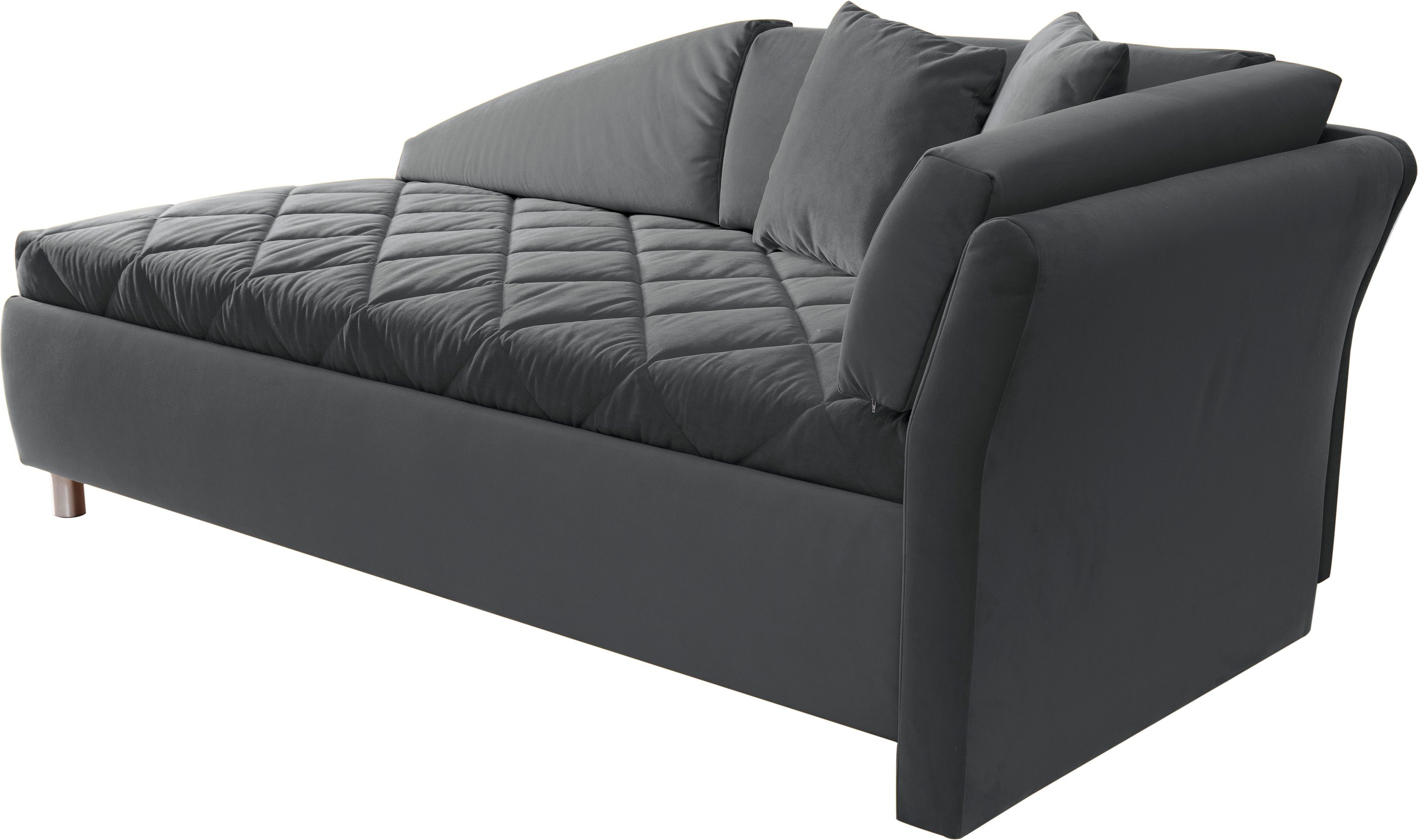 alina Schlafsofa, Bettkasten, Zierkissen-Set aus: 2 Stk. 40x40cm, 1 Stk. 30x30cm