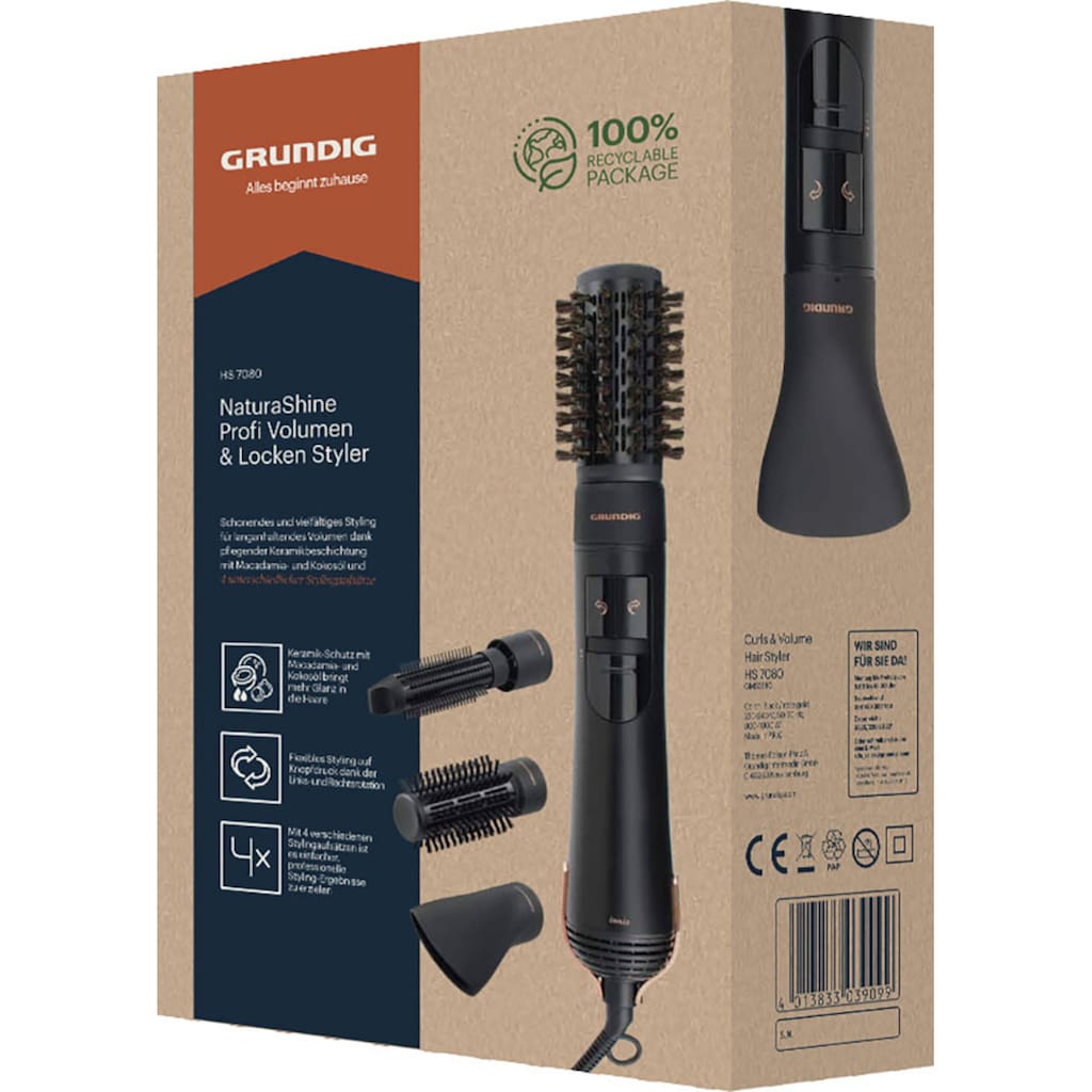 Grundig Multihaarstyler »Volumen & Lockenstyler NaturaShine HS 7080«, 4 Aufsätze}