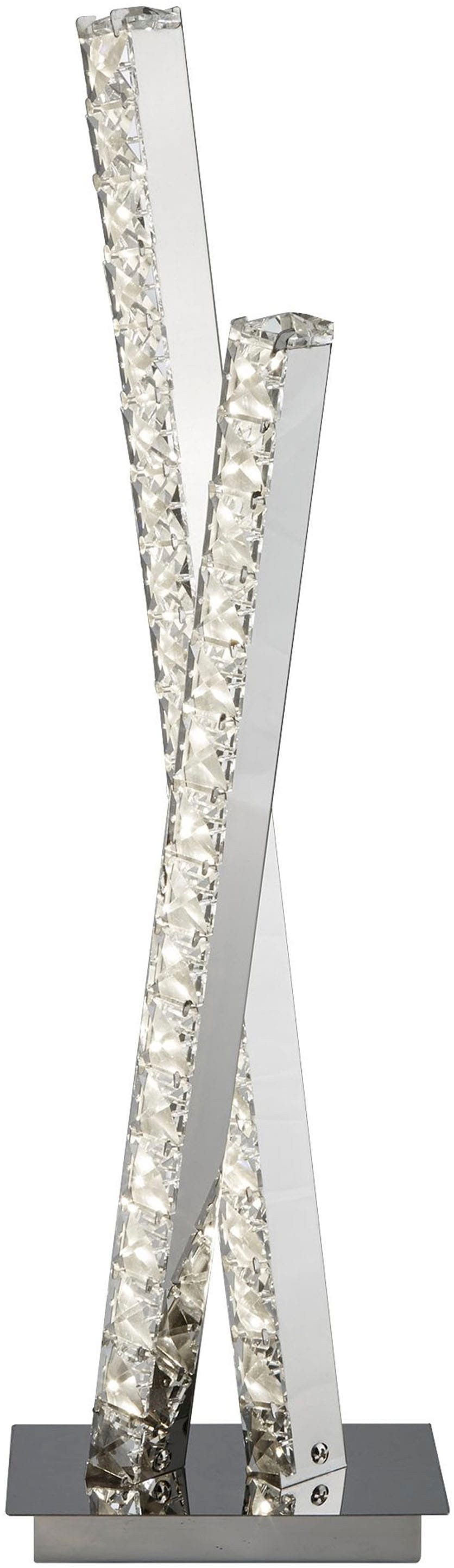 Searchlight LED Tischleuchte »Clover 2Lt LED-Tischleuchte - Chrom & klarer Kristall« LED-Modul 1 Stk.