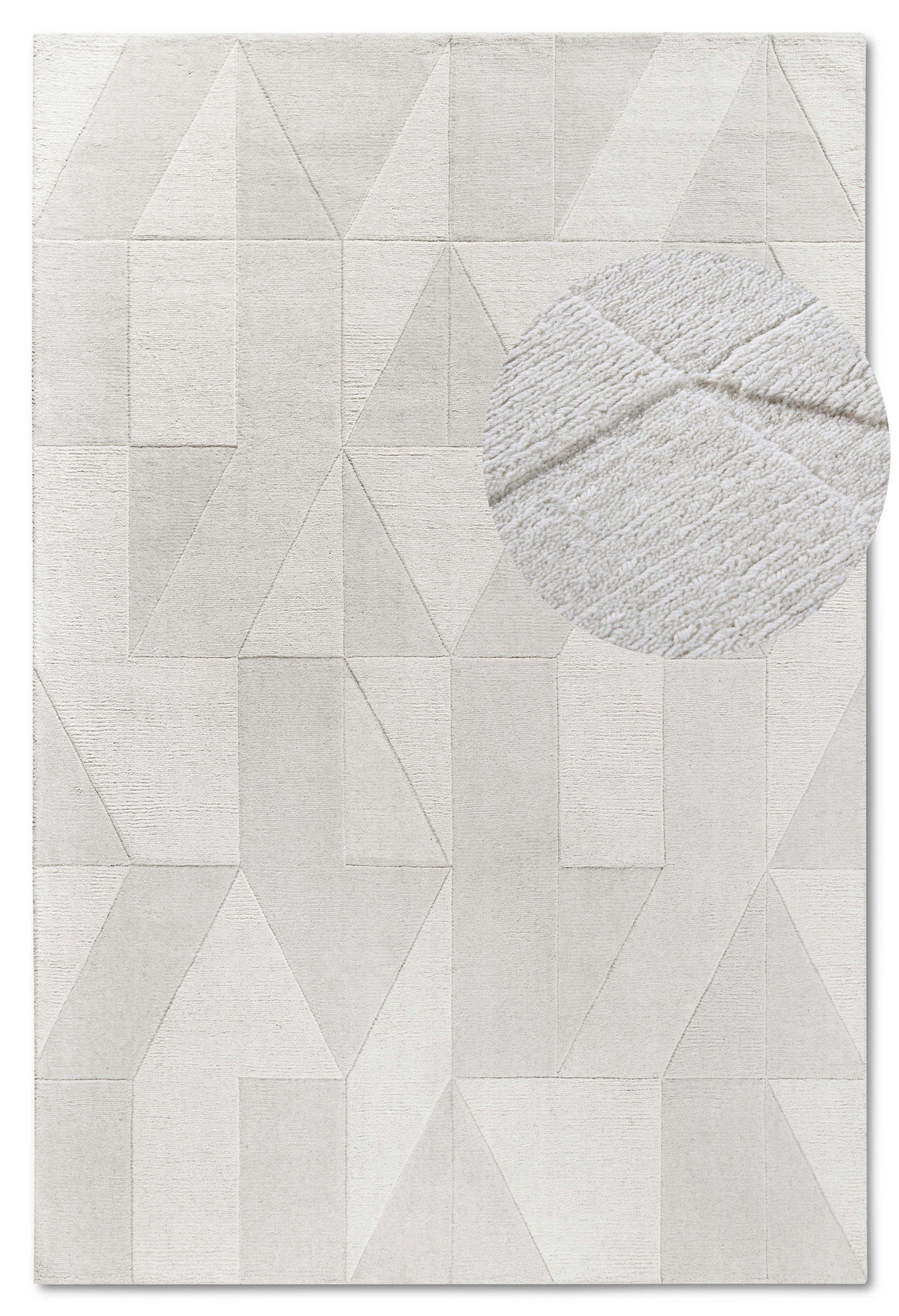 Villeroy & Boch Wollteppich »Ursule«, rechteckig, 10 mm Höhe, Läufer, handgewebt, Wolle, Natur, Wohnzimmer, Geometrie, Boho