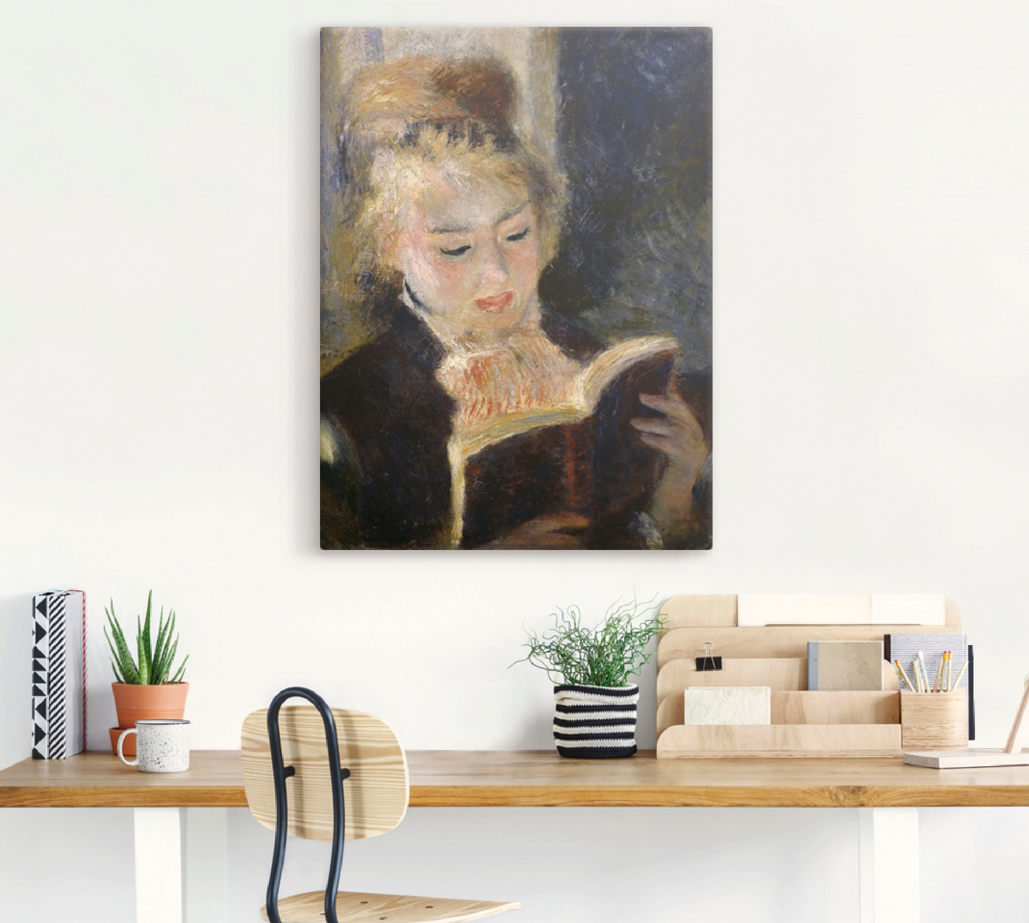 Artland Leinwandbild »Lesendes Mädchen«, Frau, (1 St.), auf Keilrahmen gespannt