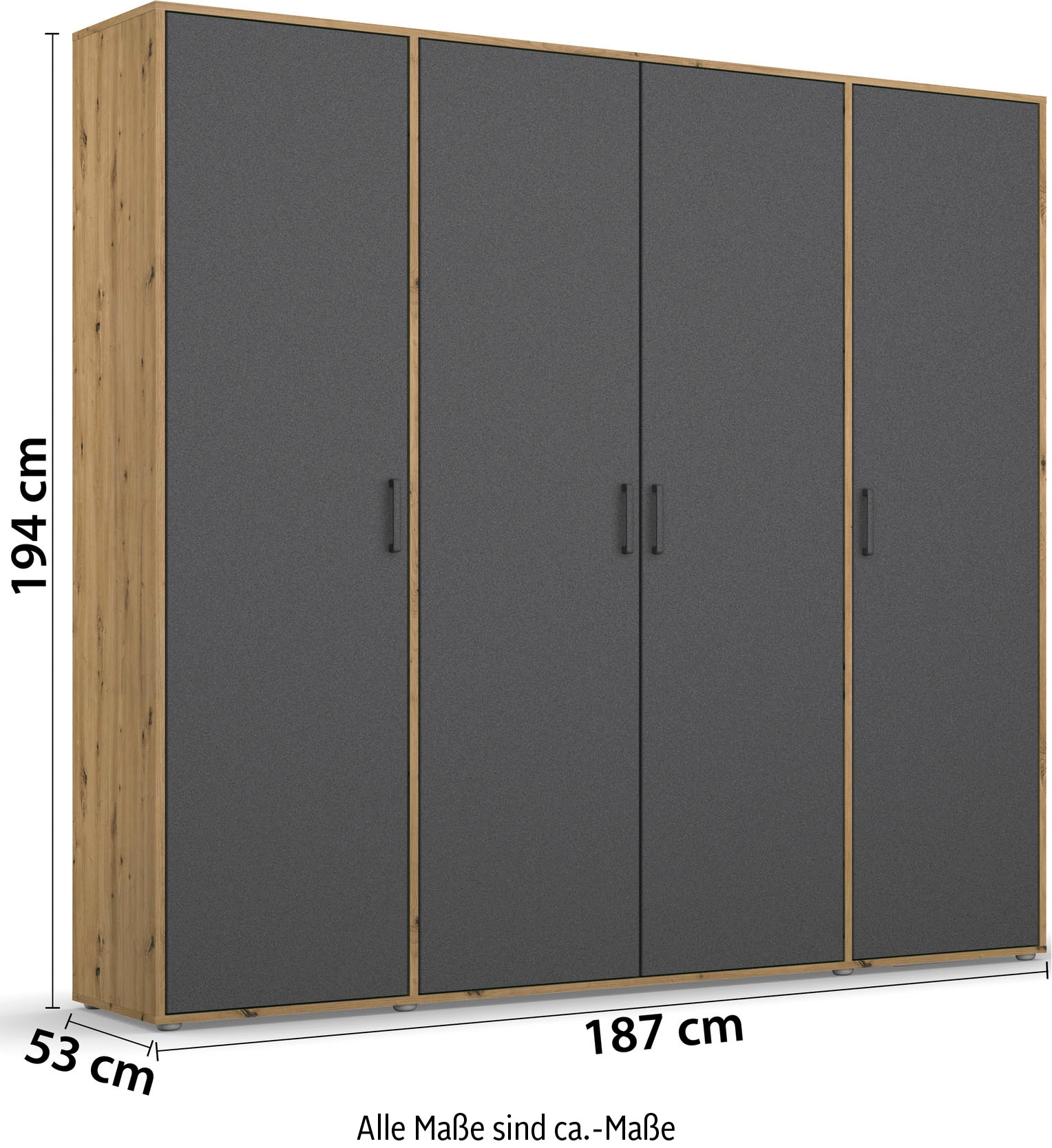 rauch Kleiderschrank »VOYAGER Otto´s Choice Garderobe Wäscheschrank TOPSELLER Schlafzimmer«, (in 3 verschiedenen Ausstattungen BASIC/CLASSIC/PREMIUM), Schrank mit modernen Griffen in viel Stauraum MADE IN GERMANY