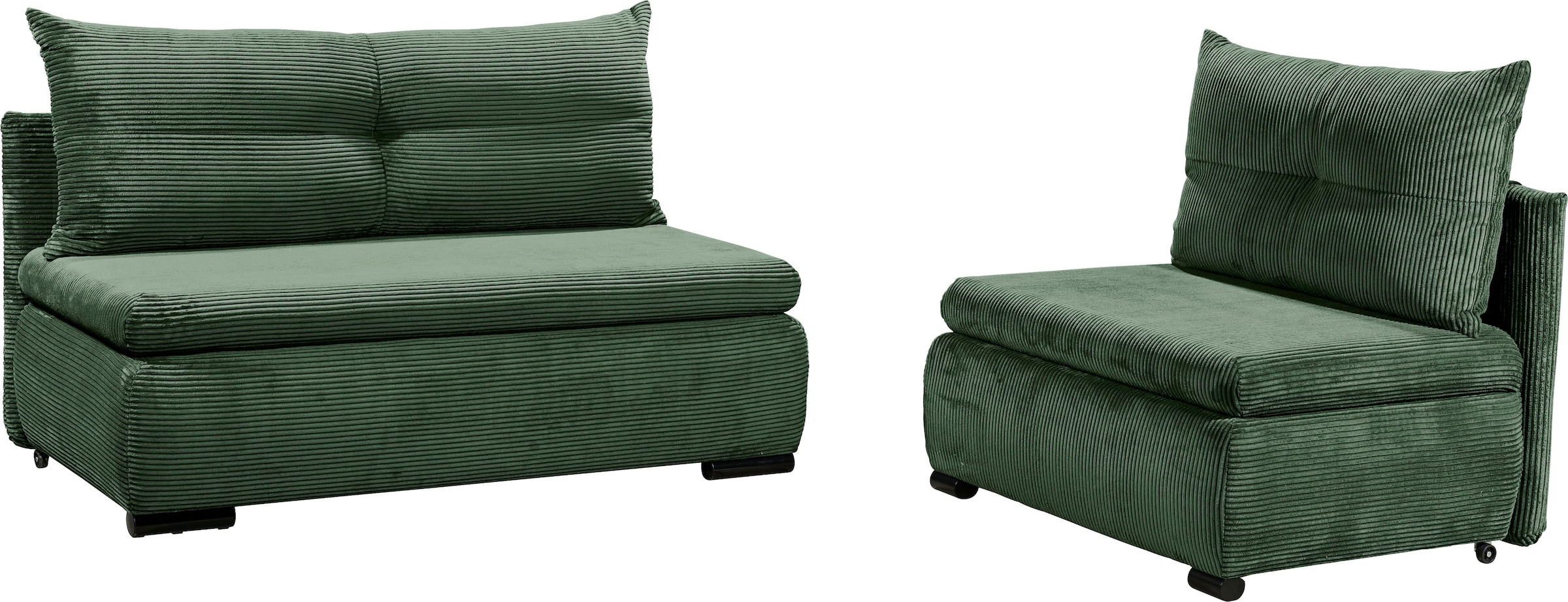 ED EXCITING DESIGN Schlafsofa »Charlie«, Schlafsessel mit Bettkasten & 1 Rückenkissen