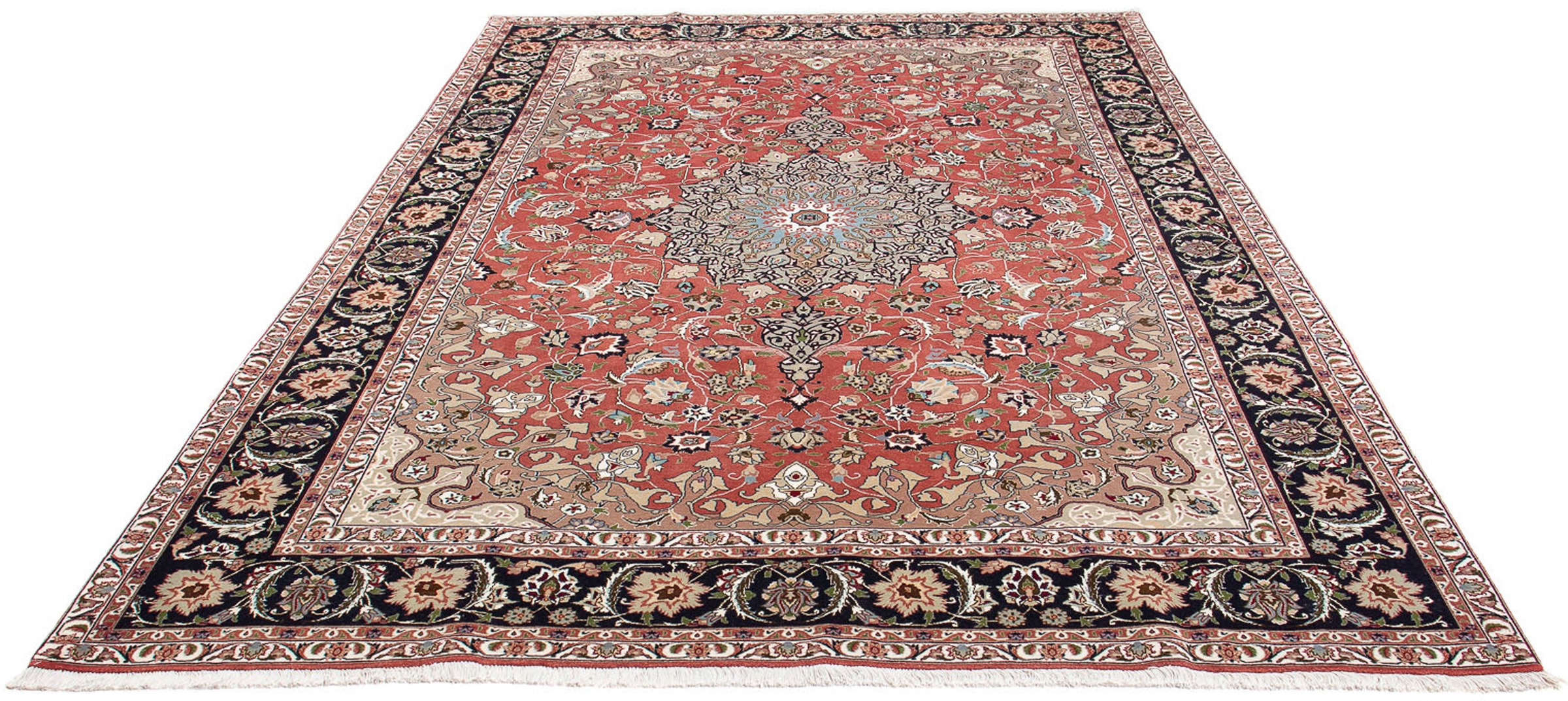 Bild von morgenland Orientteppich »Perser - Täbriz - Royal - 310 x 205 cm - rost«, rechteckig, Wohnzimmer, Handgeknüpft, Einzelstück mit Zertifikat