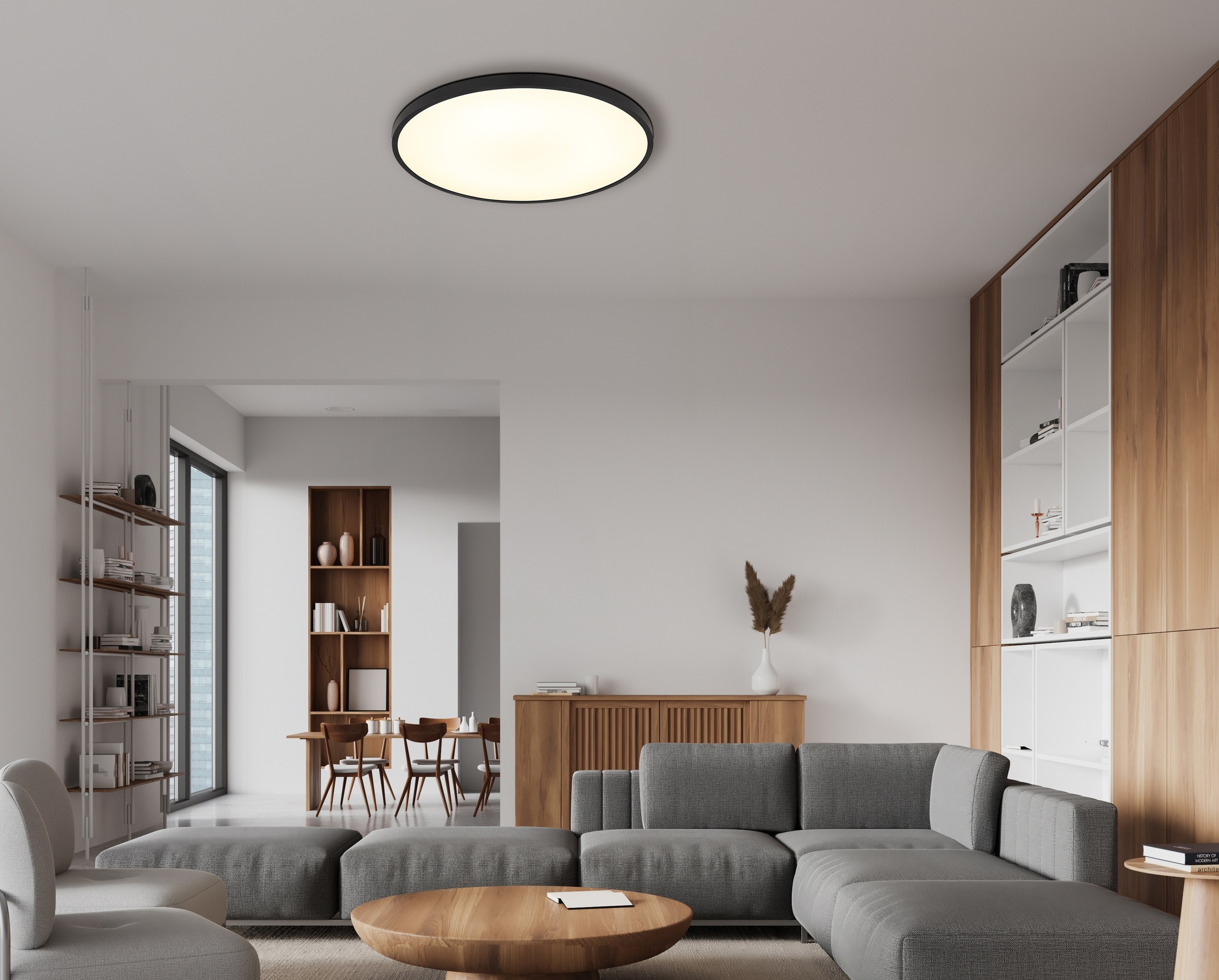 GLOBO LIGHTING Deckenleuchte »NIELSEN« LED-Modul 1 Stk. Warmweiß Deckenlampe Wohnzimmer-Leuchte Schlafzimmer-Leuchte Flur Küche