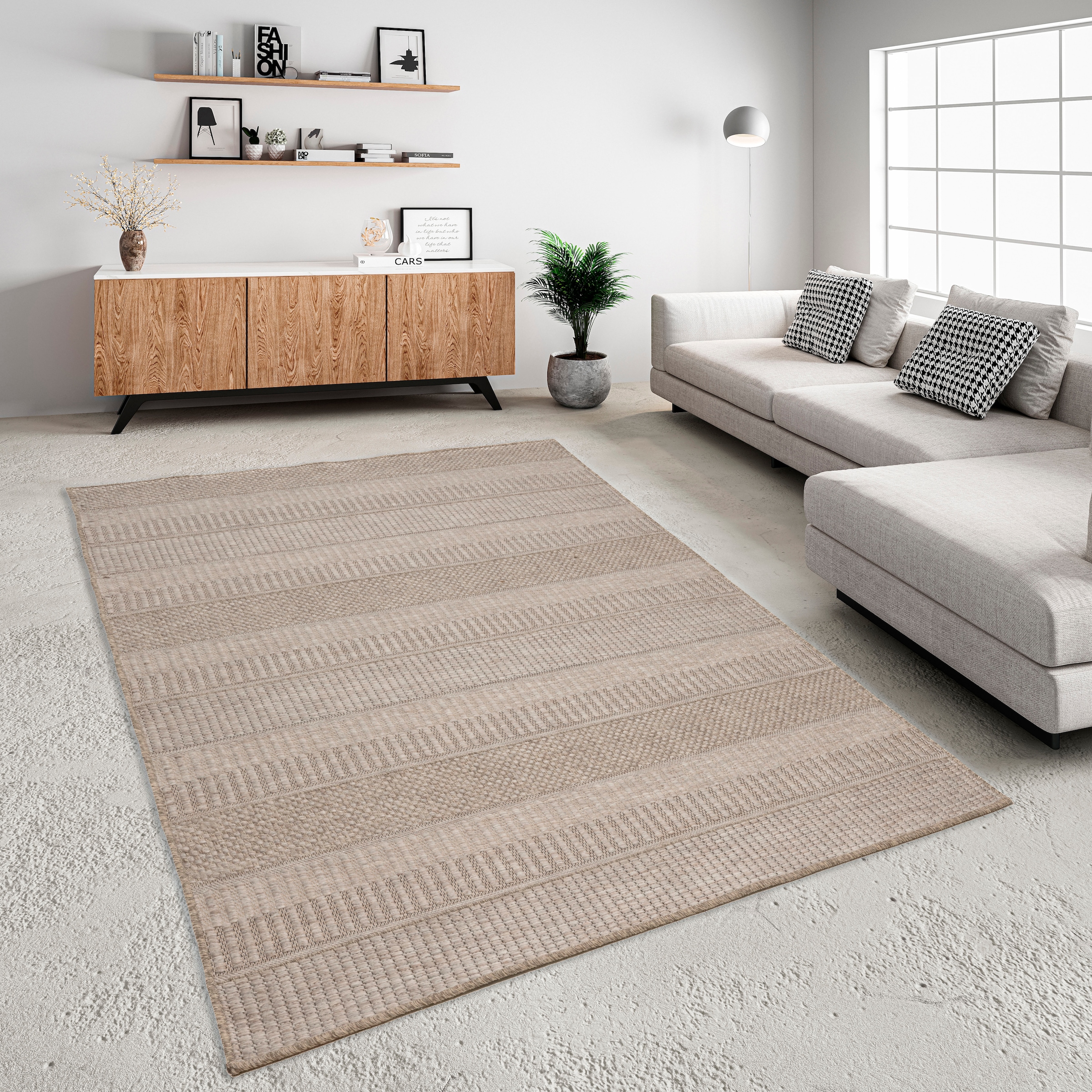 Gino Falcone Teppich »Mariella GF-136«, rechteckig, 6 mm Höhe, modernes Streifen Design, meliert, In- und Otdoor geeignet