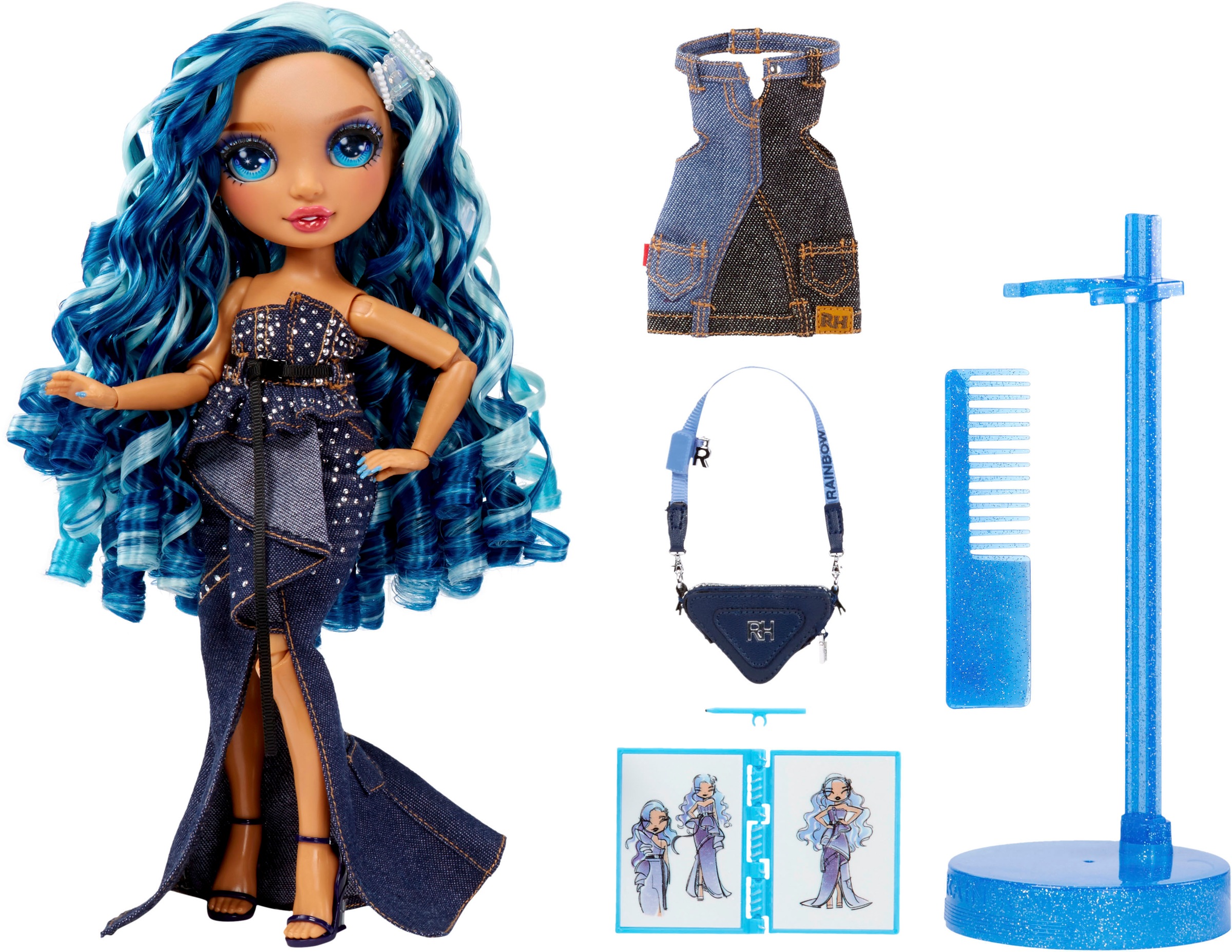 RAINBOW HIGH Anziehpuppe »Rainbow High Fantastic Fashion - Skyler (blue)«, inklusive 2. Outfit