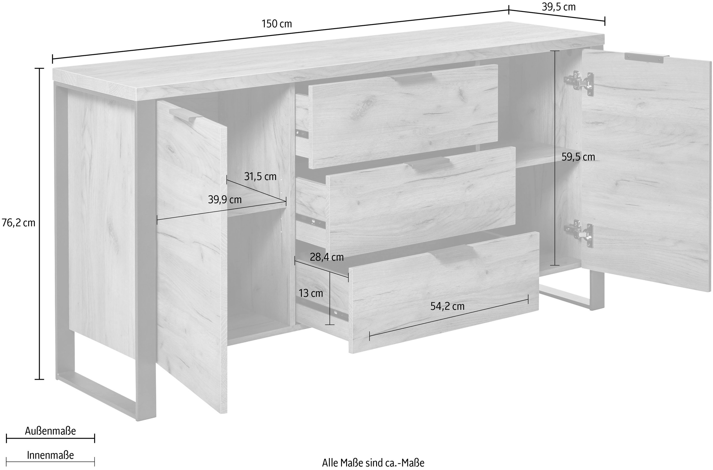 Jahnke Sideboard »LOOP«, Breite ca. 150 cm