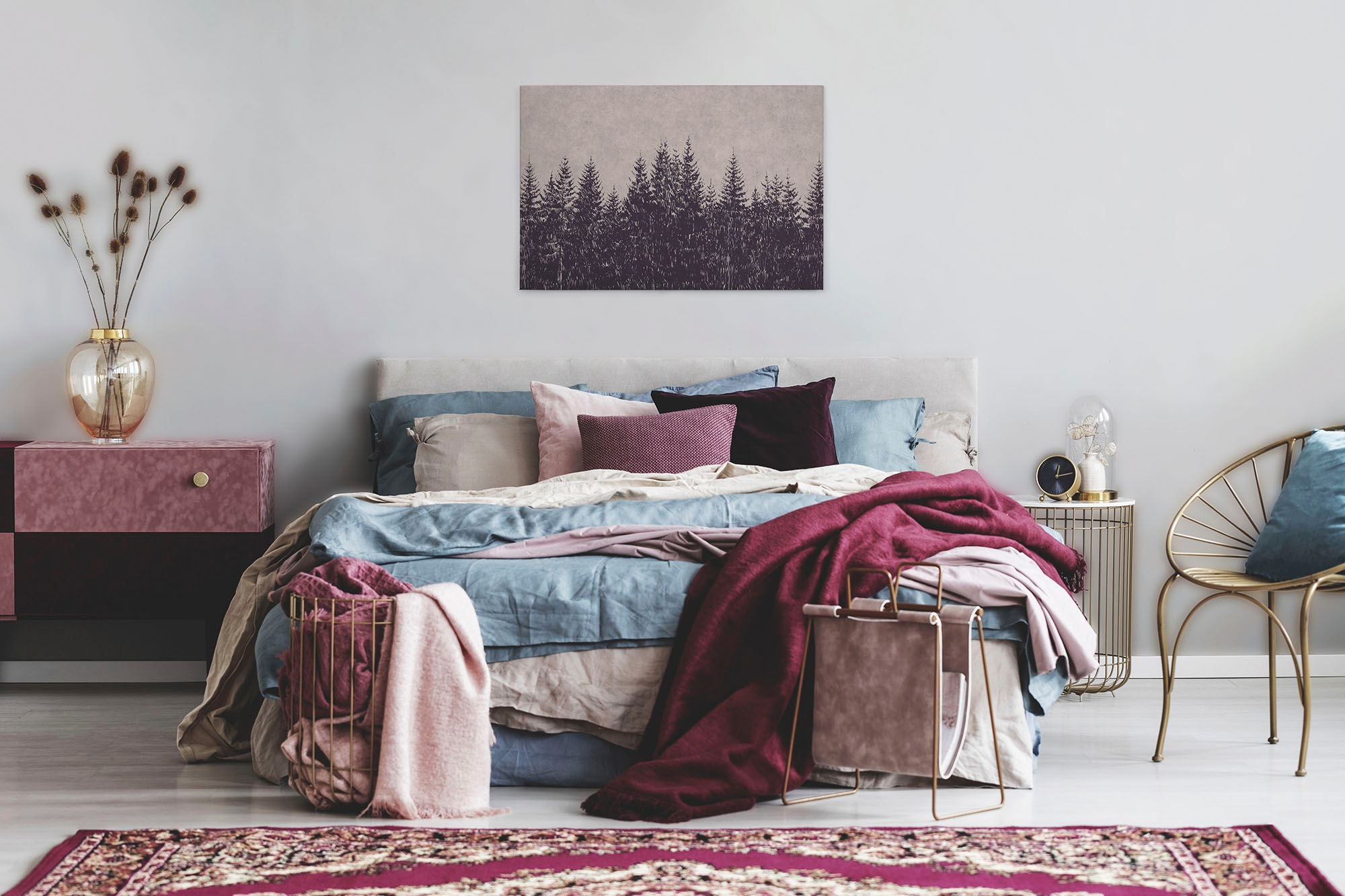 A.S. Création Leinwandbild »black forest«, Kunst-Wald-Kinder, (1 St.), Wald Bild Keilrahmen Leinwand-Bild Wohnzimmer modern Wandbild Kinder