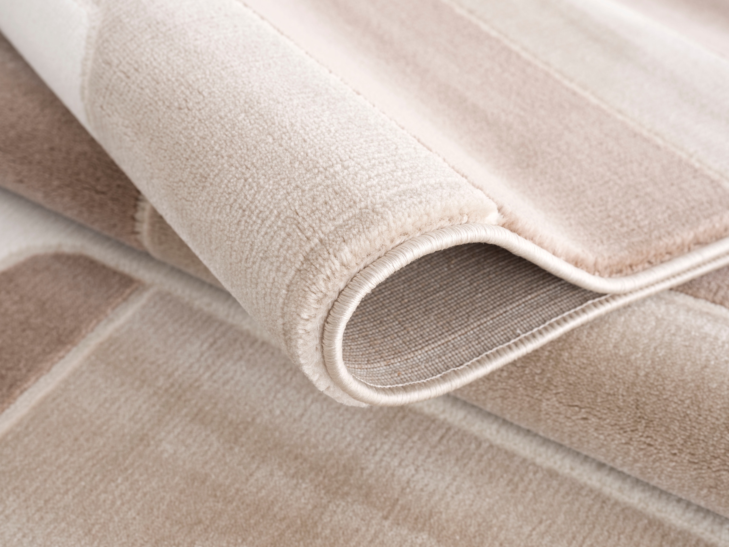 Home affaire Teppich »Anesa«, rechteckig, 12 mm Höhe, mit handgearbeitetem Konturenschnitt, flach, Kurzflor, elegant