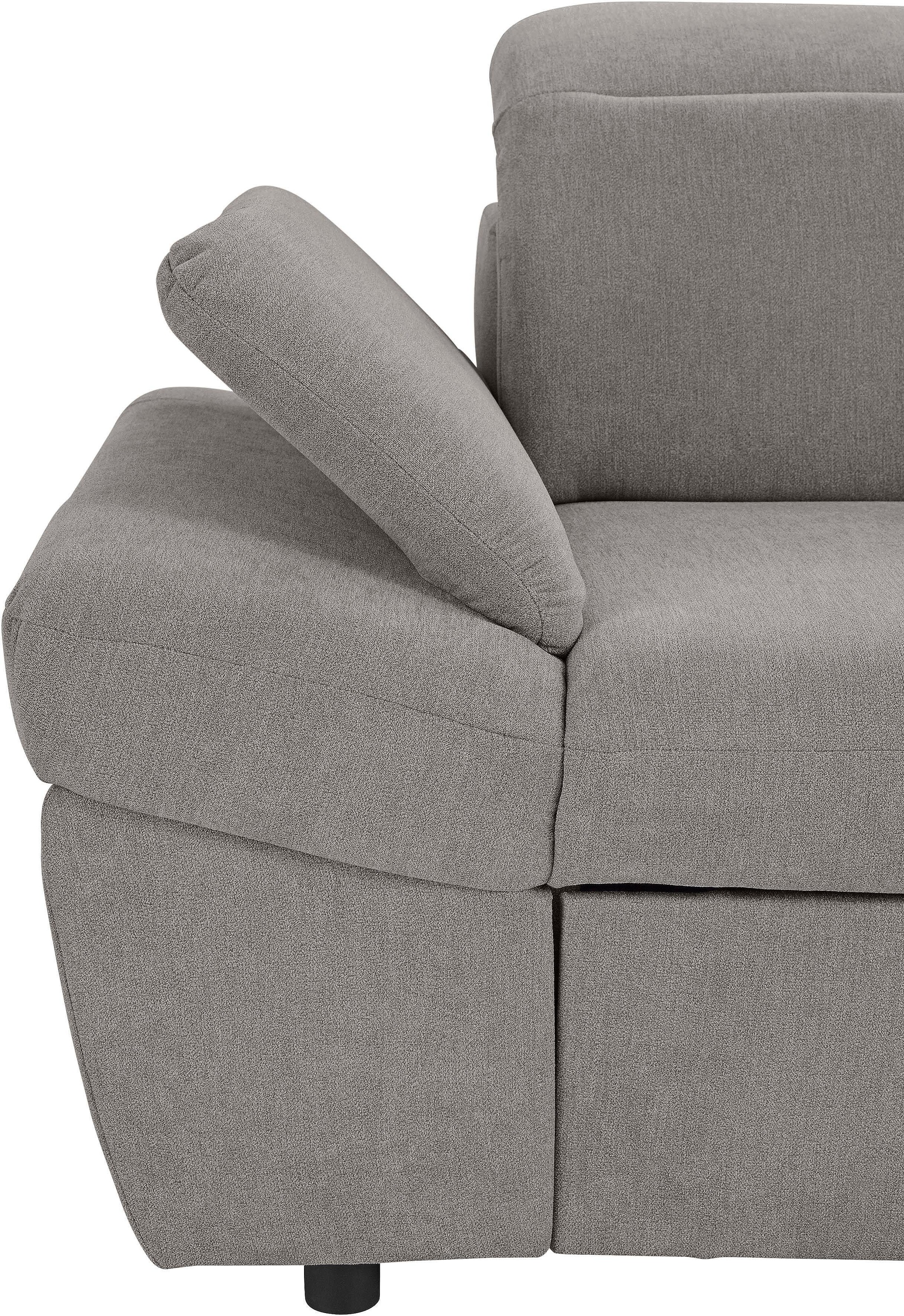 exxpo - sofa fashion Ecksofa »Kyoto, inkl. Kopfteil- und Armteilverstellung, hoher Sitzkomfort«, wahlweise mit Bettfunktion und Bettkasten, hochwertige Bezüge, L-Form