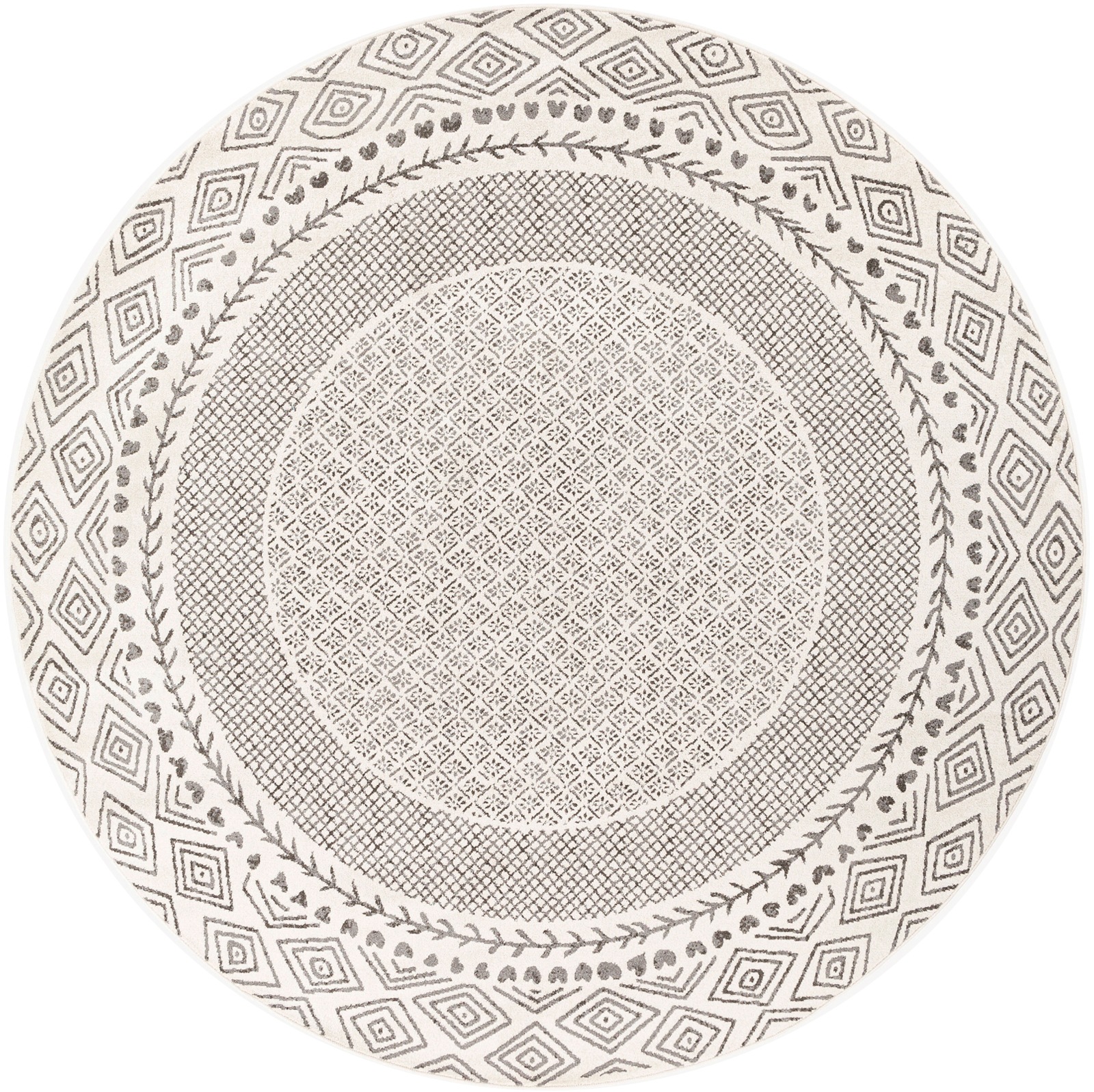 Livabliss Teppich »MONACO«, rund, 14 mm Höhe, Skandinavischer Teppich, Kurzflor Boho-Wohnzimmerteppich