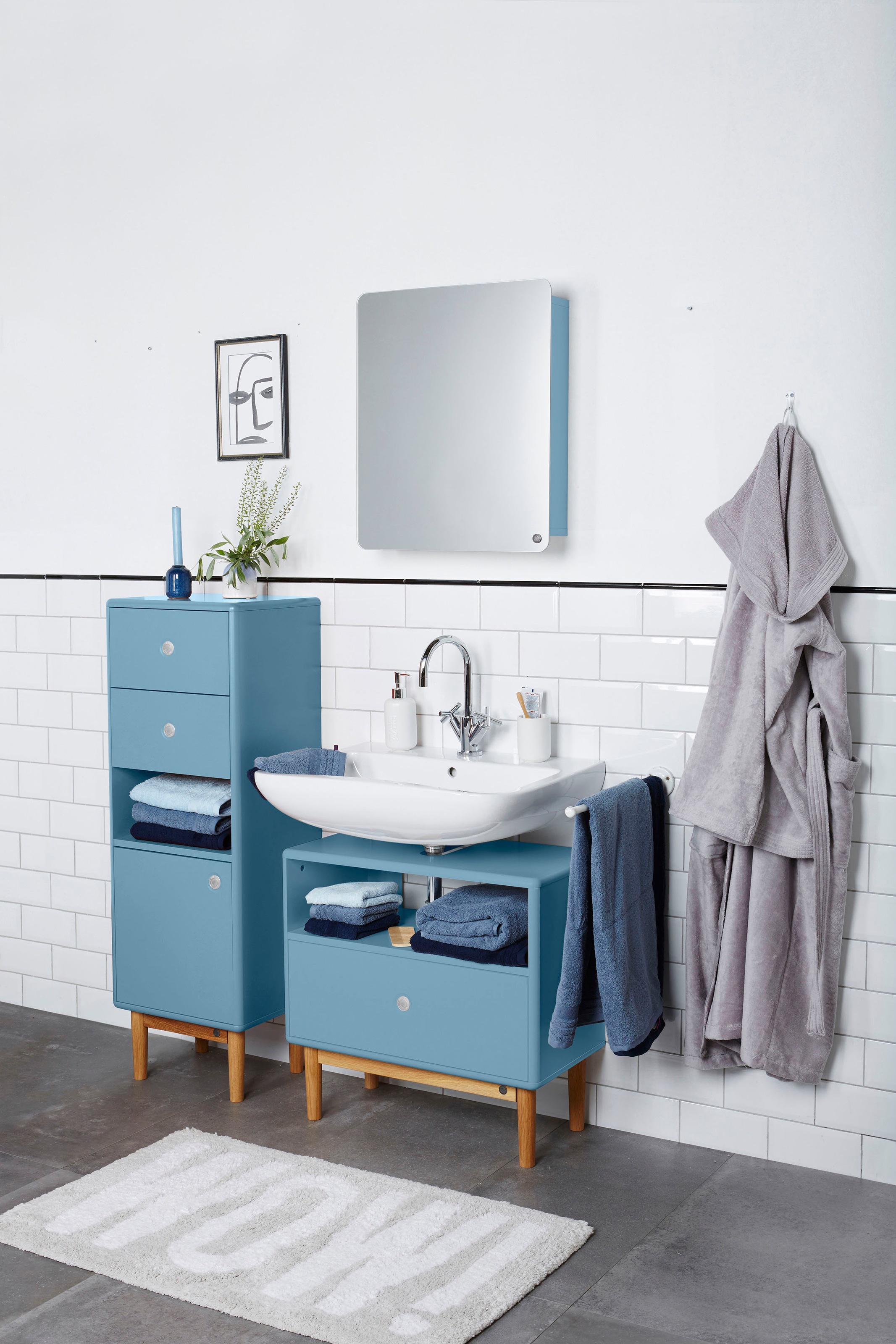 TOM TAILOR HOME Waschbeckenunterschrank »COLOR BATH«, mit Schublade, mit  Push-to-Open, mit Füßen in Eiche, Breite 65 cm auf Rechnung kaufen | Unterschränke