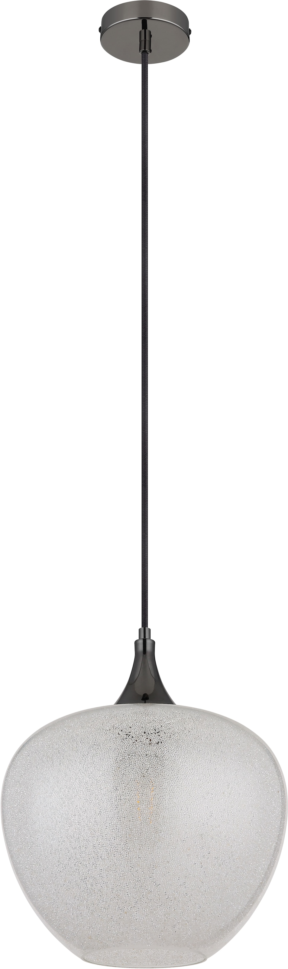 GLOBO LIGHTING Hängeleuchte »MAXY« E27 1 Stk. Hängelampe/Pendelleuchte/schwarz-chrom/Glas klar/Acrylkristalle