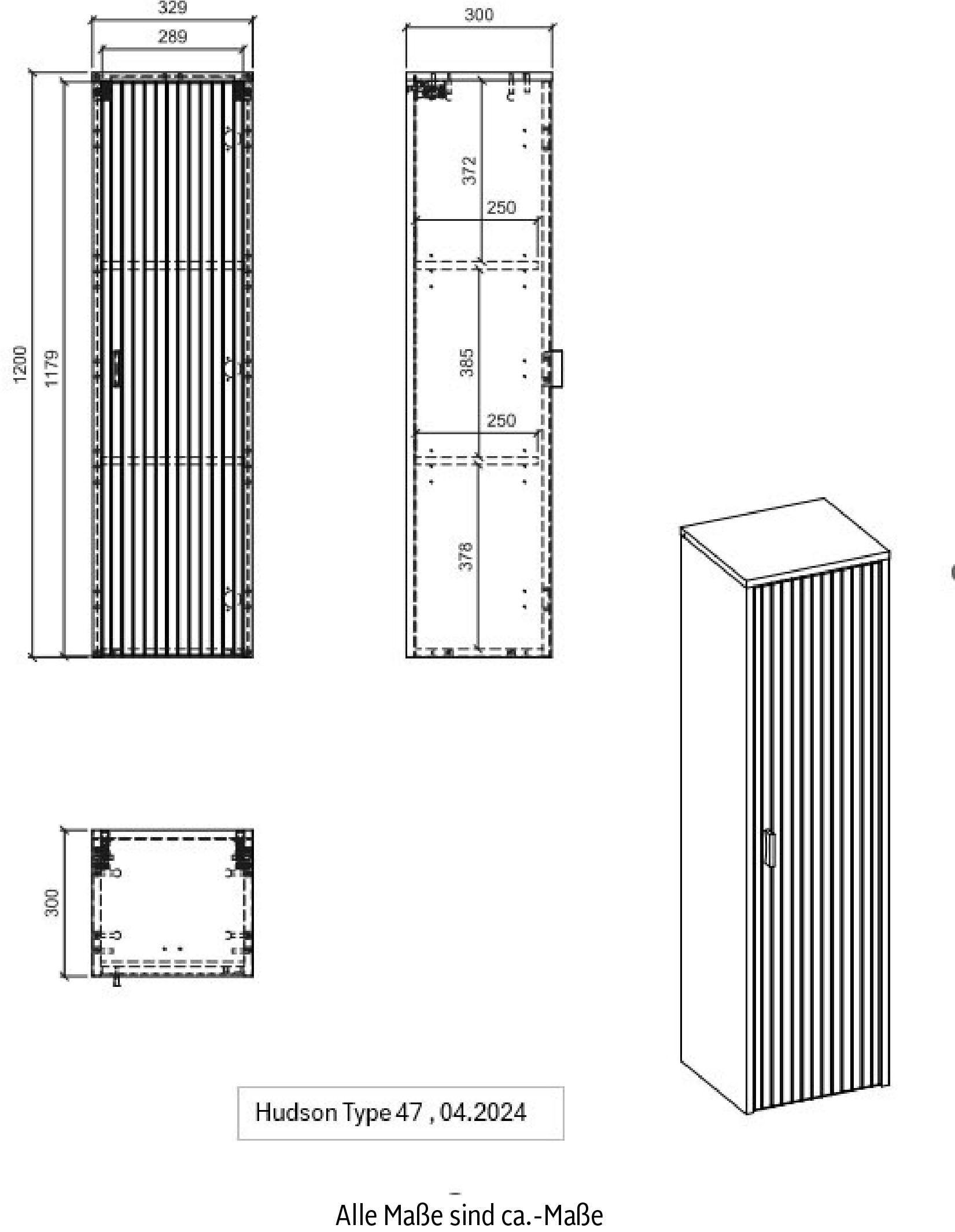 INOSIGN Hängeschrank »Hudson«, in moderner Trendfarbe, Griffe aus Metall (Schwarz), Höhe 120 cm