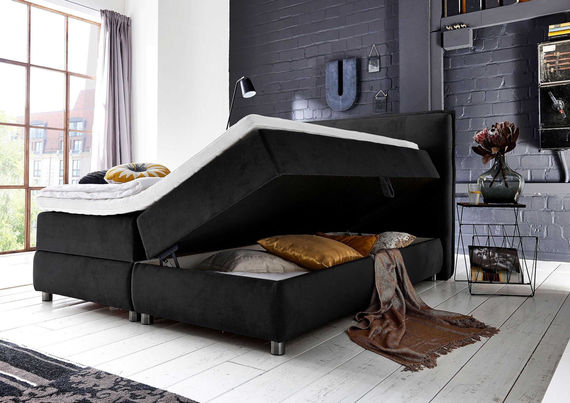 4. Bild von ATLANTIC home collection Boxspringbett »Tilo«, mit Tonnentaschen-Federkernmatratze, inkl. Bettkasten und Topper