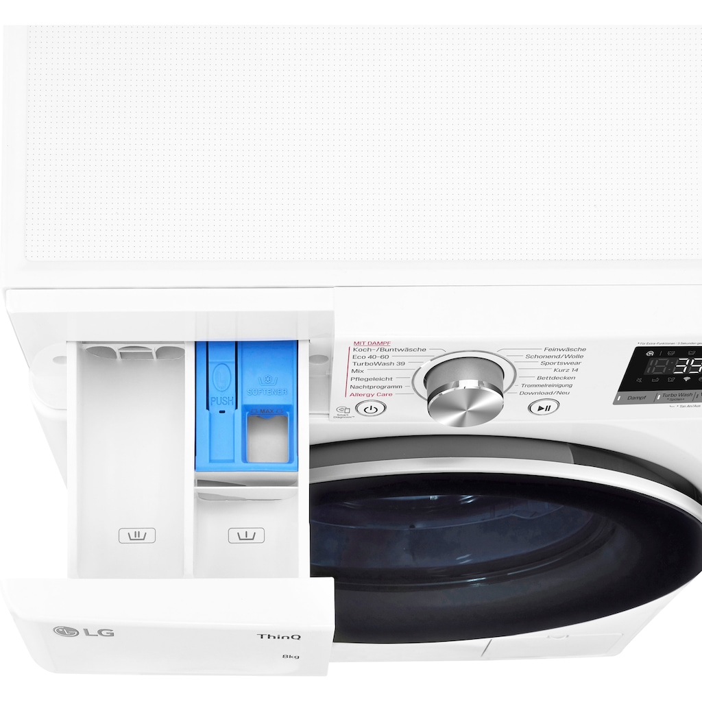 LG Waschmaschine »F4WV708P1E«, Serie 7, F4WV708P1E, 8 kg, 1400 U/min, TurboWash® - Waschen in nur 39 Minuten