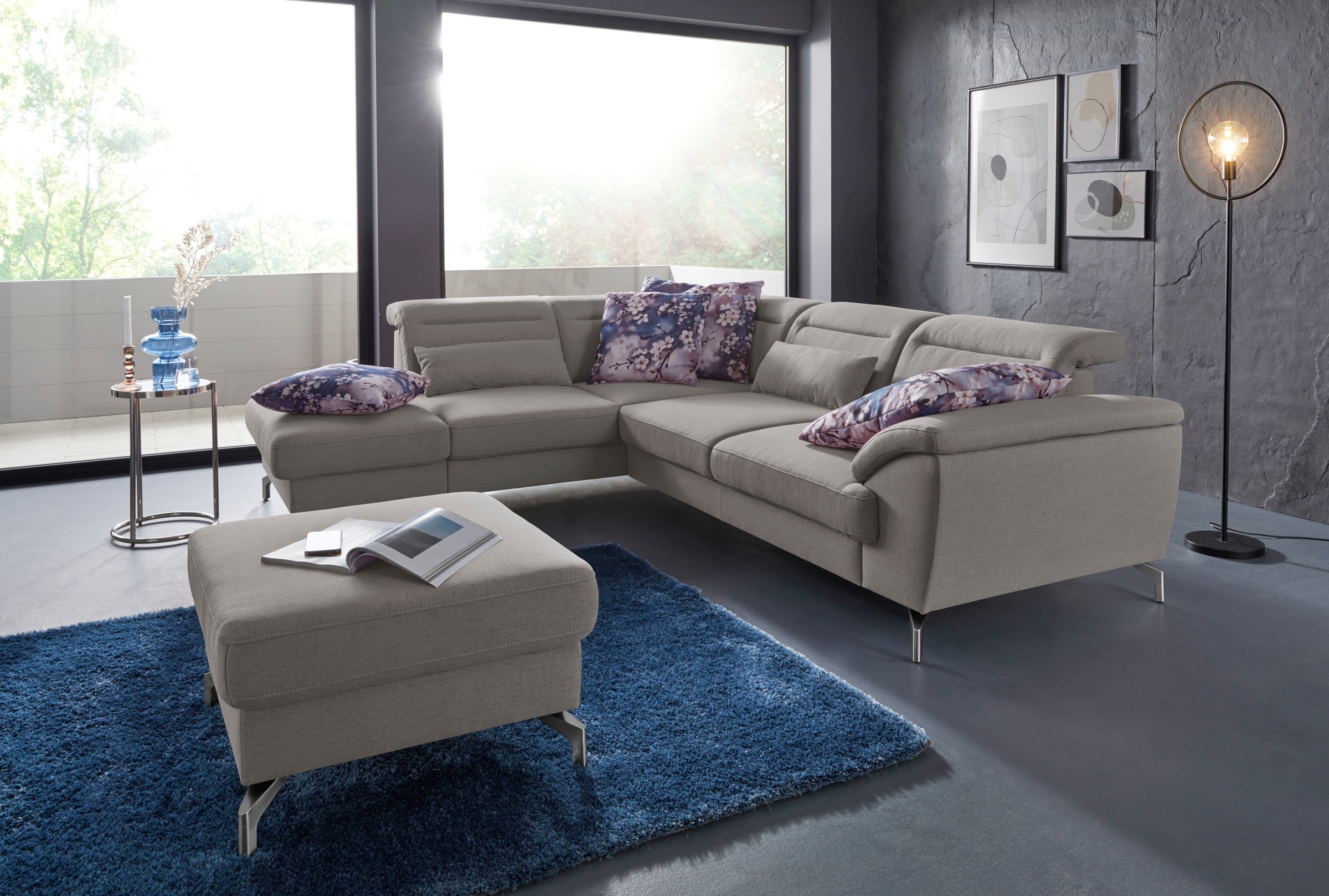 sit&more Ecksofa »Percy L-Form«, 12 cm Fußhöhe, Sitztiefenverstellung, wahl günstig online kaufen