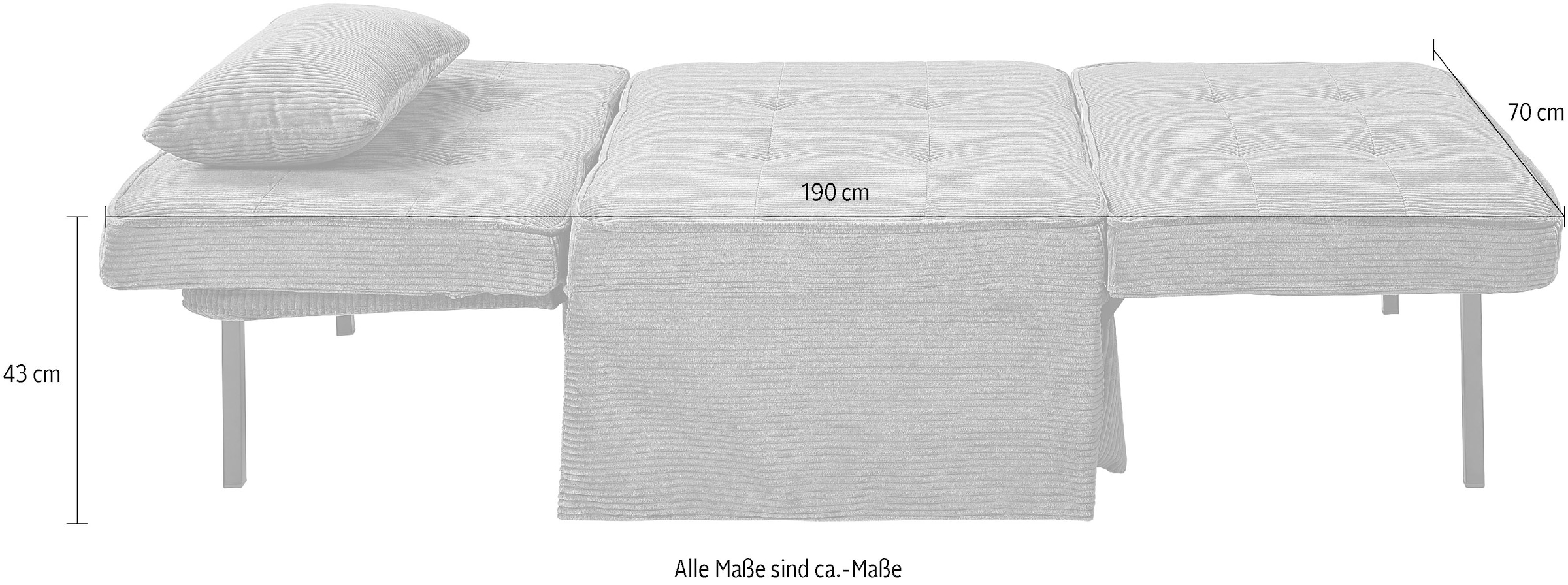 ATLANTIC home collection Schlafsofa »Finn«, wandelbar zum Loungesessel, Relaxliege und Gästebett, inkl. Kissen