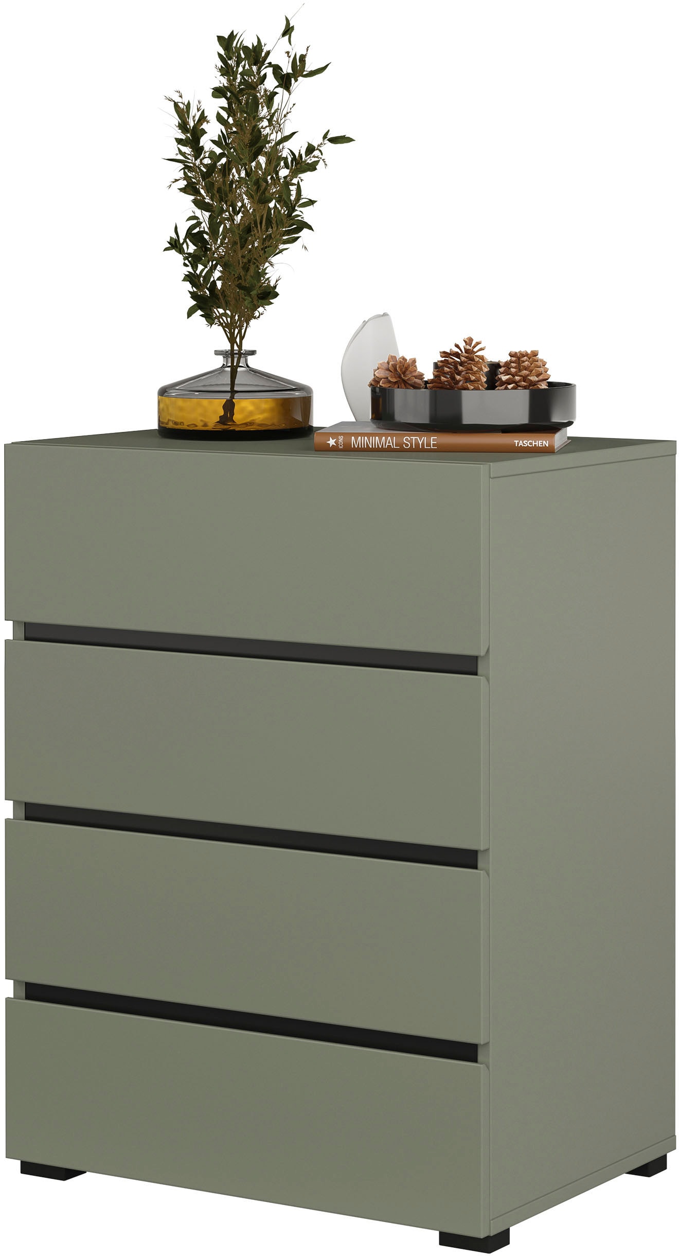 INOSIGN Kommode »Cross,Breite 60 cm, moderne grifflose Sideboard,4 Schubkästen«, Schubladenschrank mit viel Stauraum, Flur Highboard
