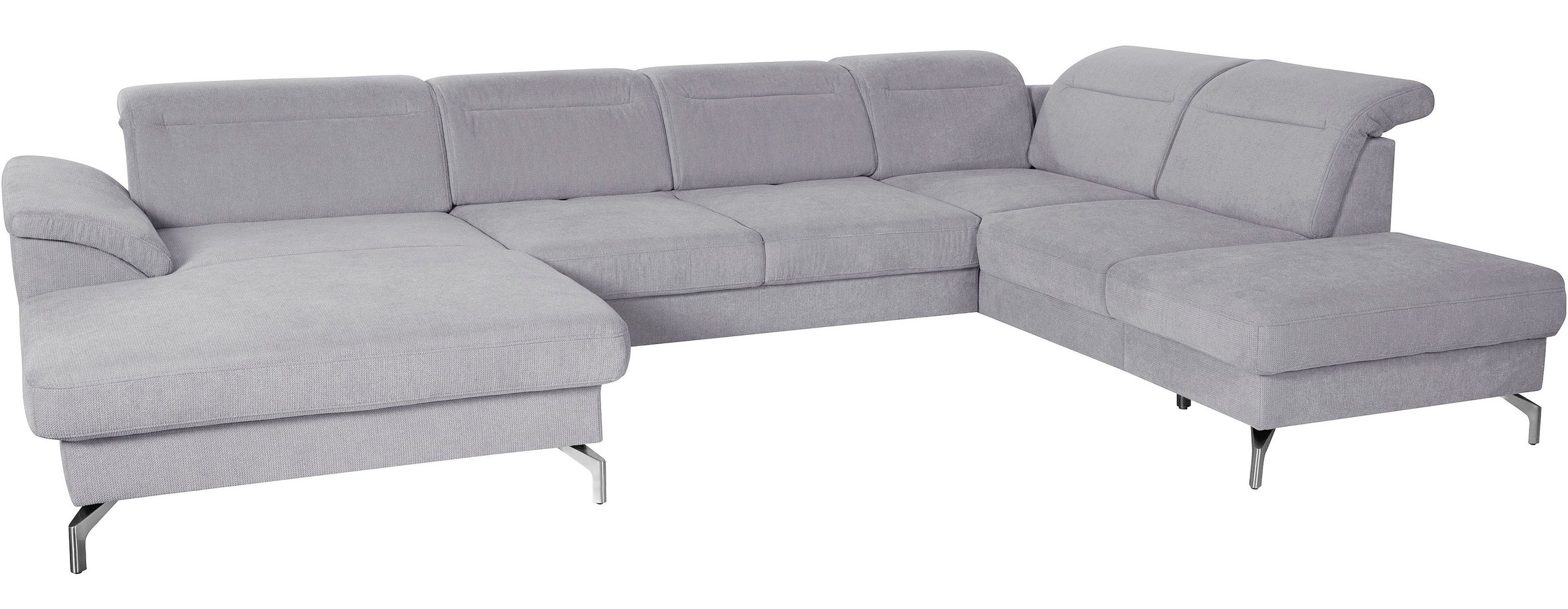 sit&more Wohnlandschaft »Percy U-Form«, 15 cm Fußhöhe, Sitztiefenverstellung, wahlweise in 2 Fußfarben