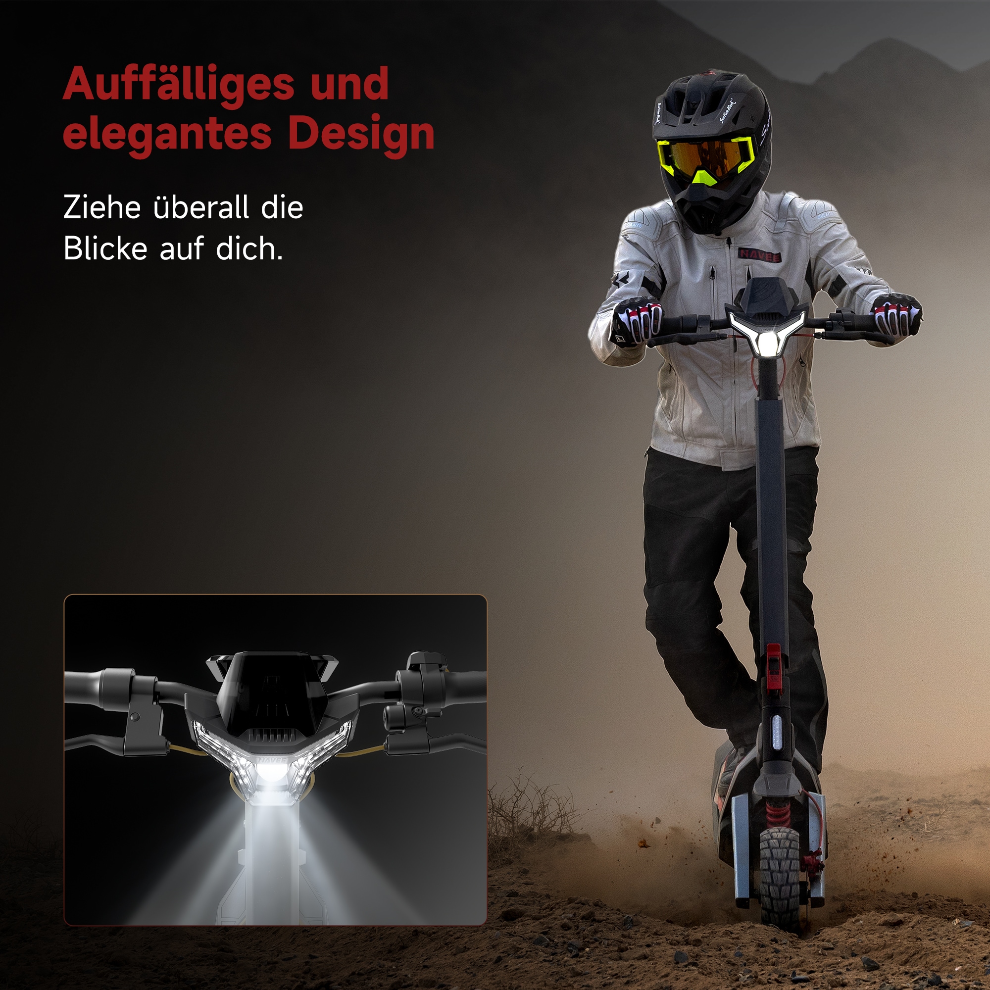 NAVEE E-Scooter »XT5 Max Electric Scooter« 20 km/h 110 km TCS, Bluetooth‑Entsperrung, BMS, Find My, 12" Offroad‑Reifen