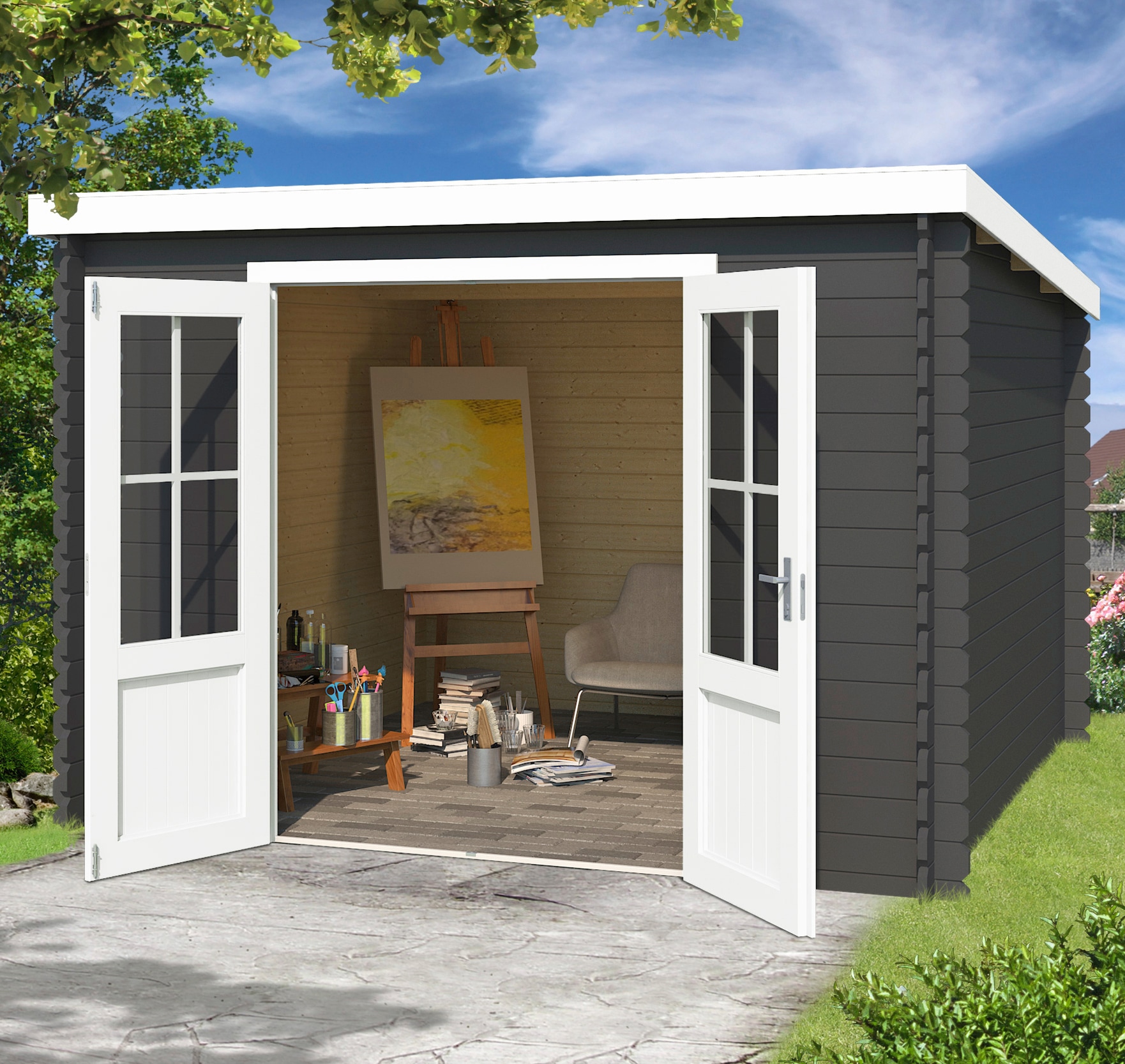 LASITA MAJA Gartenhaus »Atlanta« carbongrau