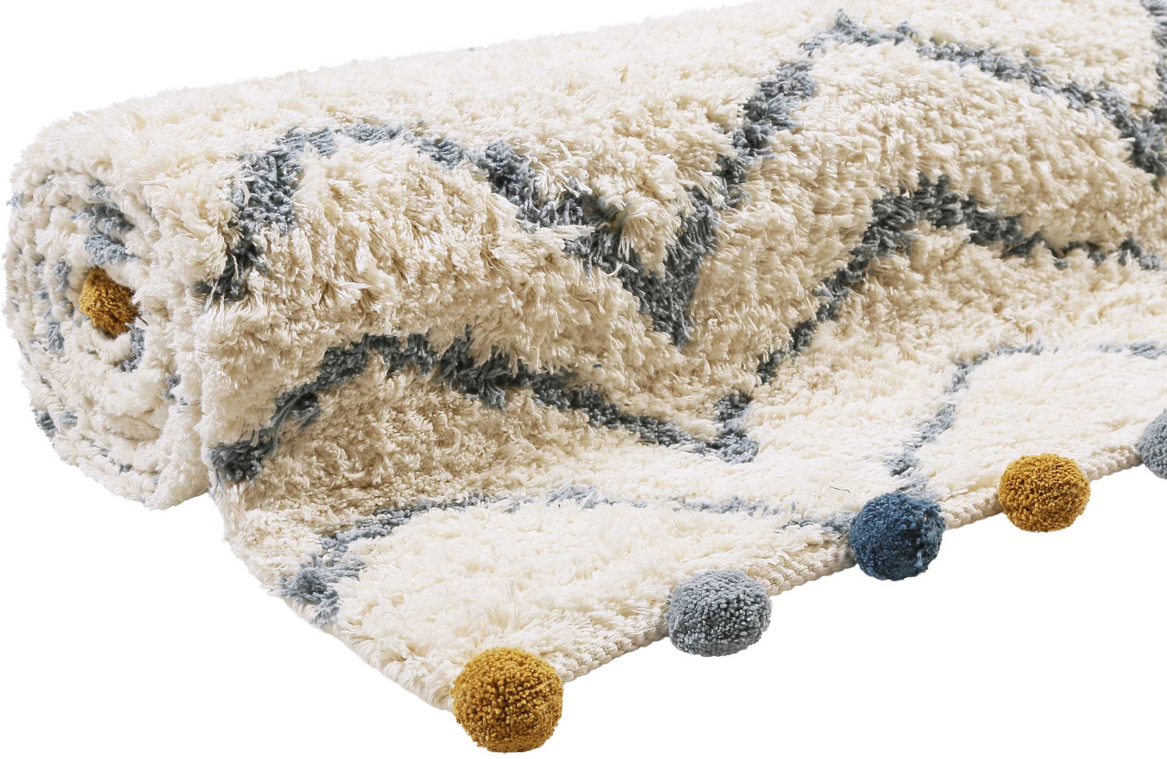 Esprit Kinderteppich »Circus ESP-2209«, rechteckig, 25 mm Höhe, Rundteppich aus Baumwolle mit besonderen bunten Fransen