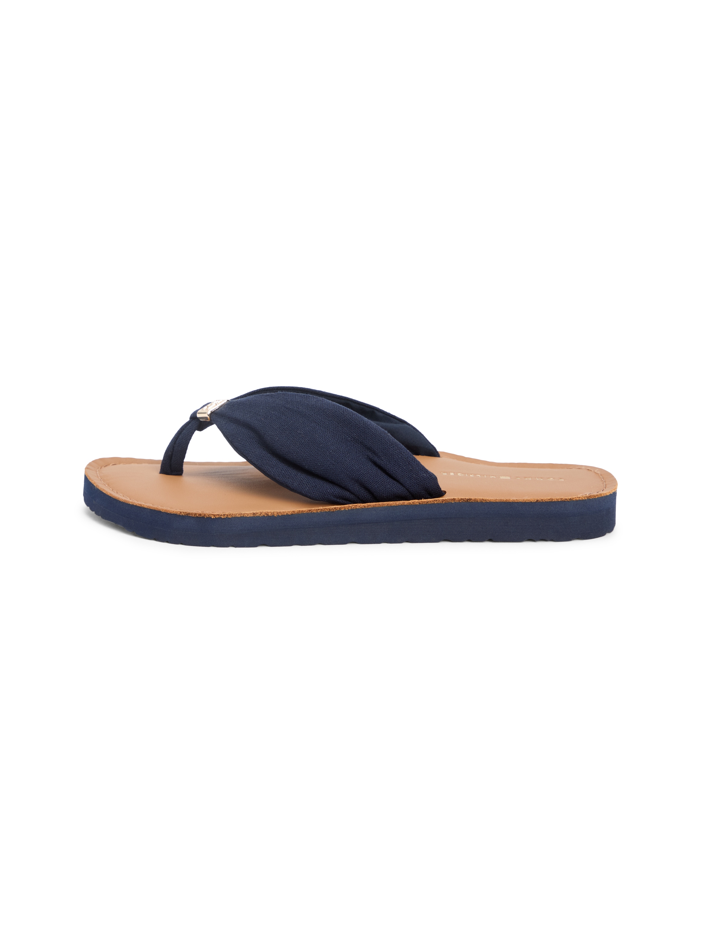 Tommy Hilfiger Zehentrenner »TH LTR FOOTBED SUMMER SANDAL«  Sommerschuh, Strandschuh, Dianette, Flat mit Logoemblem