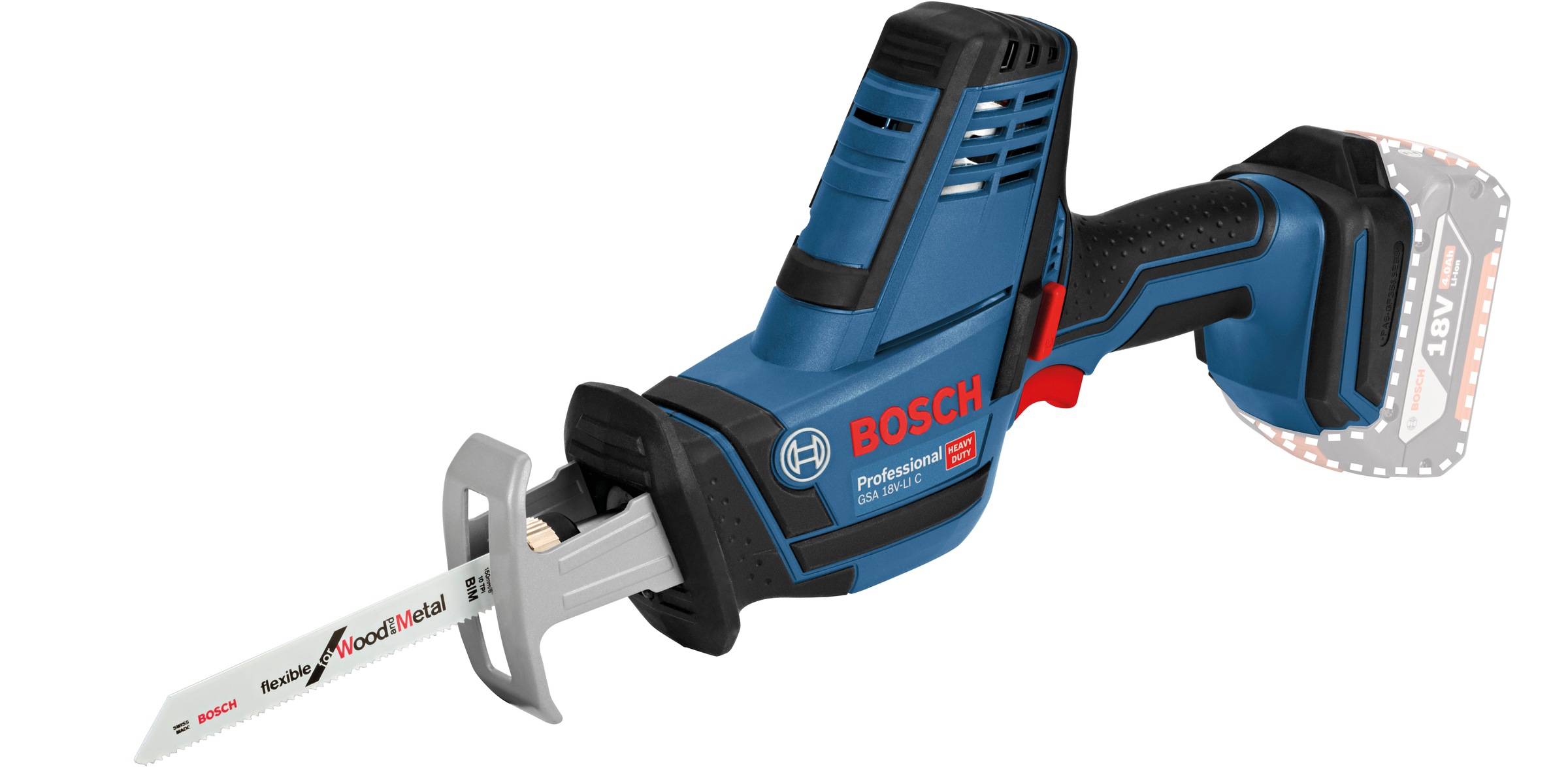 Bosch Professional Akku-Säbelsäge »»GSA 18V-LI C PROFESSIONAL««, werkzeuglose Einstellmöglichkeiten