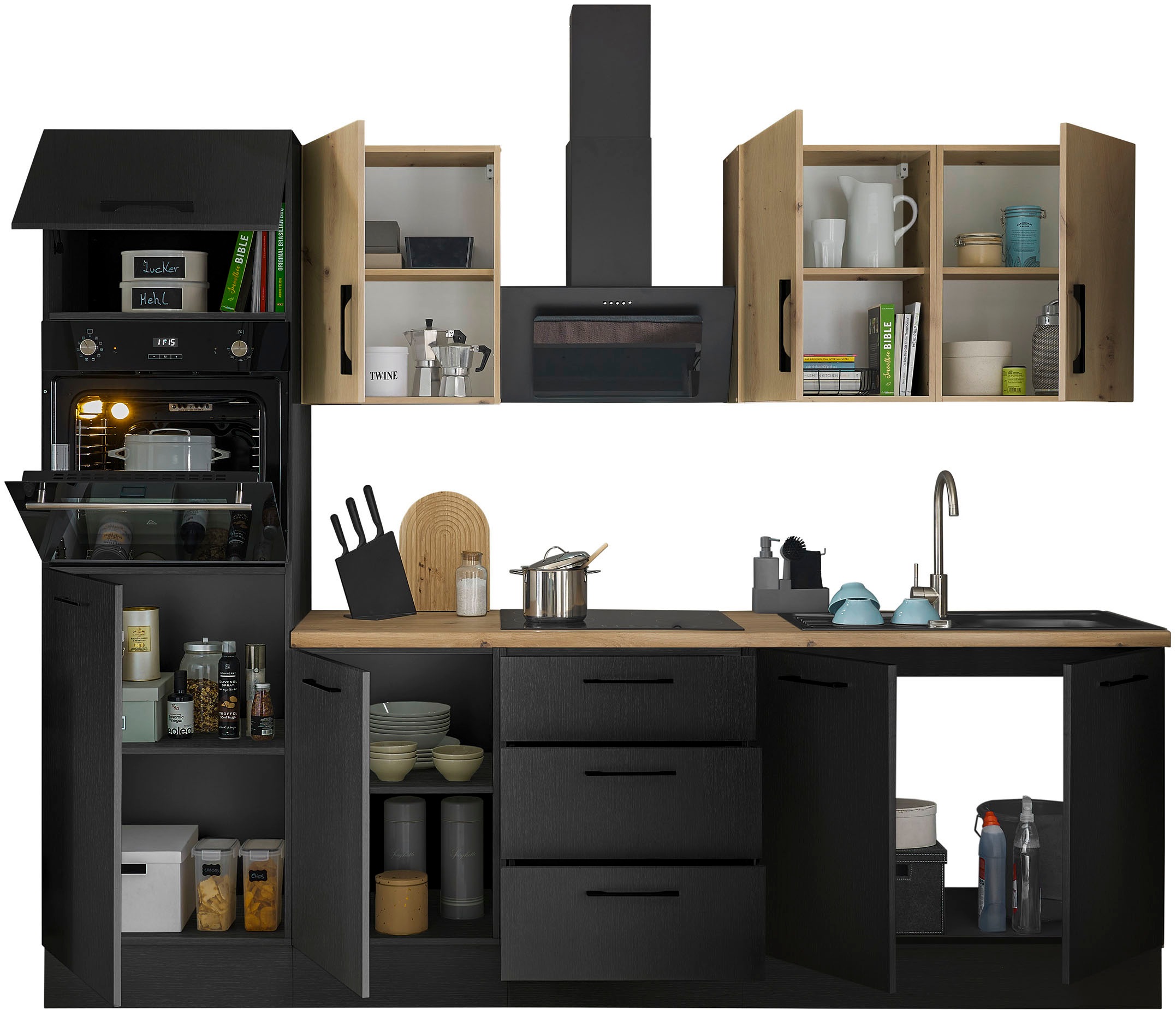 BASIC by Balculina Küchenzeile »Turin«, Breite 270 cm, wahlweise mit E-Geräten