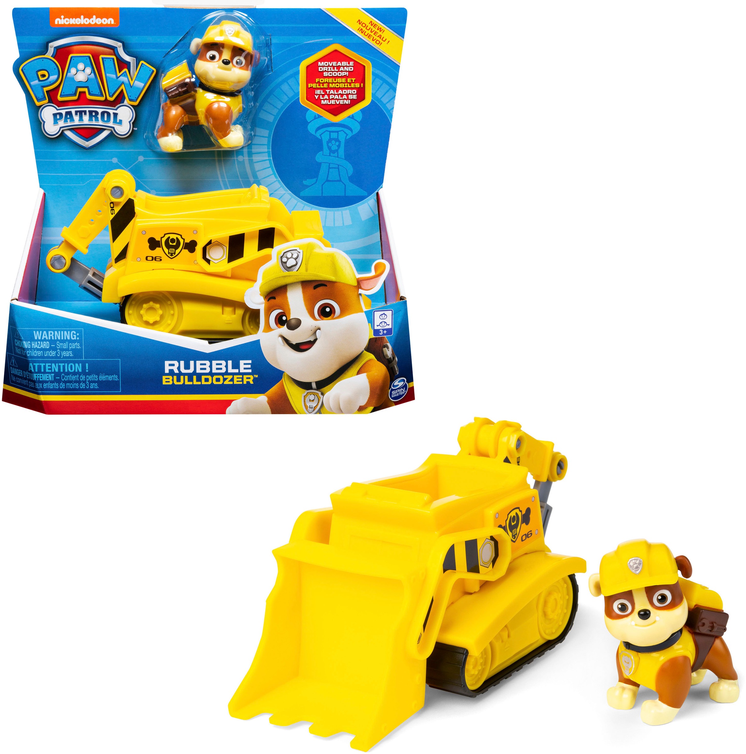 Spin Master Spielzeug-Auto »PAW Patrol, Baustellen-Fahrzeug mit Rubble-Figur«
