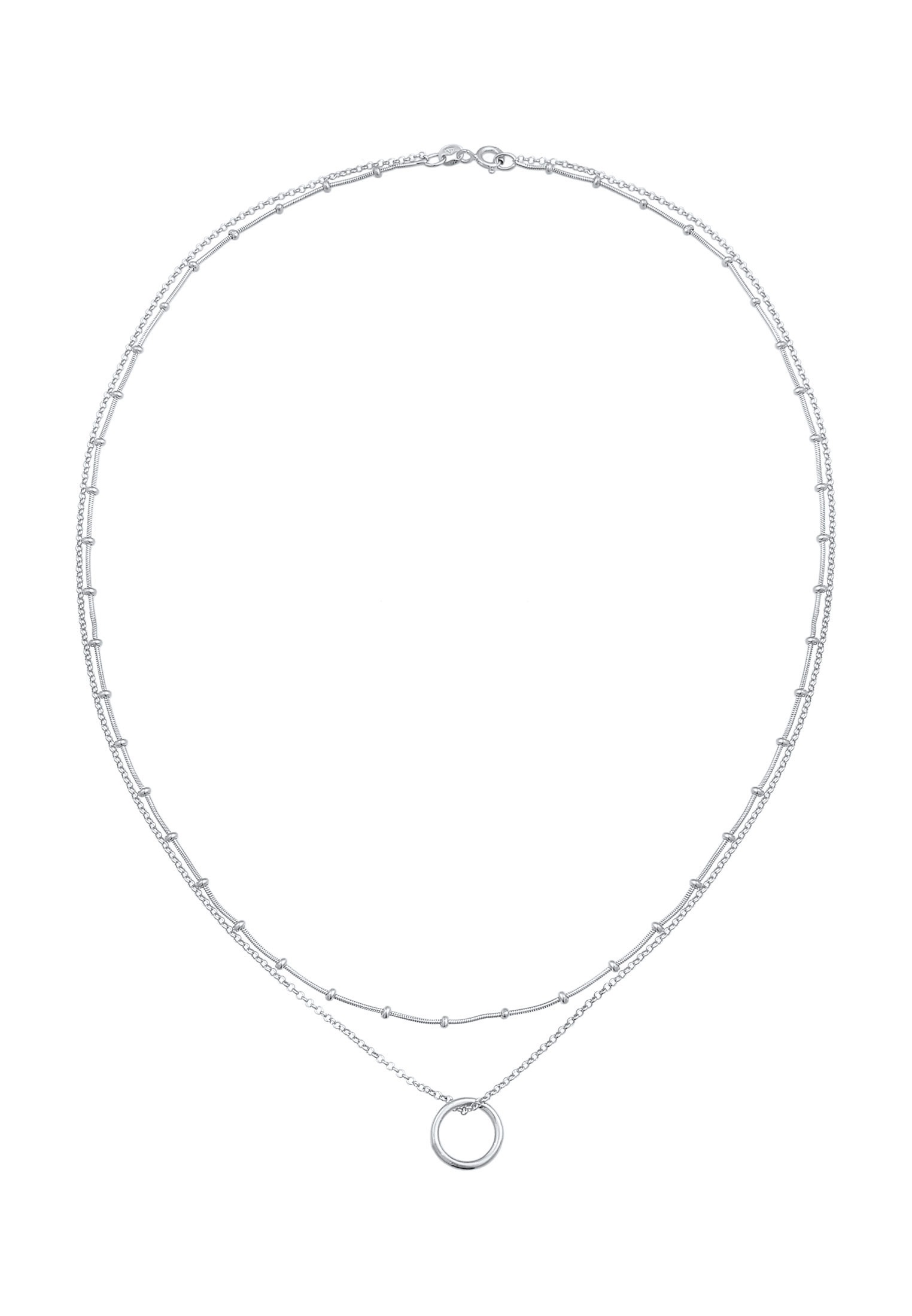 Elli Gliederkette »Layer Kugelkette Kreis Rund 925 Silber«