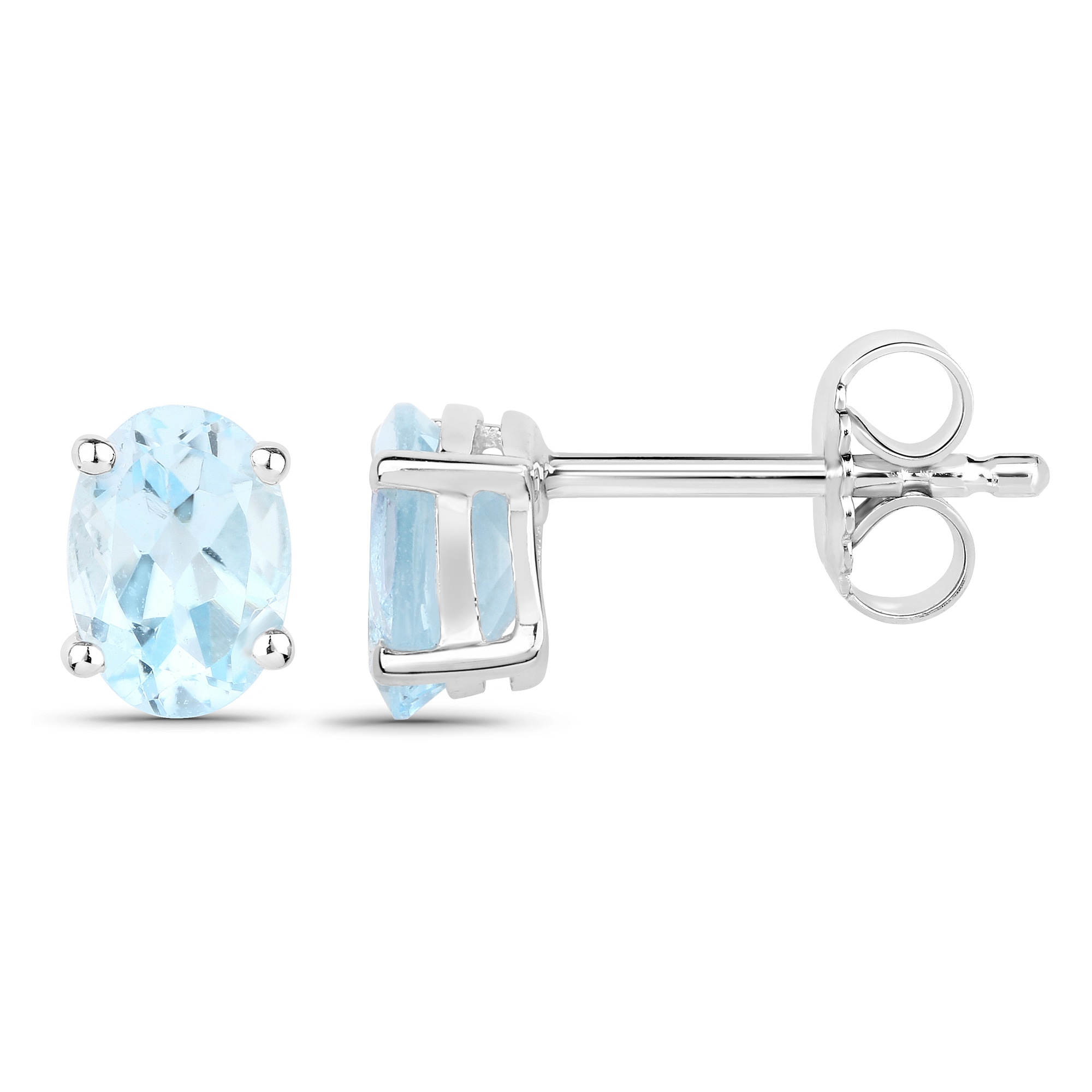 Vira Jewels Paar Ohrstecker »Silber 925 rhodiniert mit echtem Blautopas (beh.)«