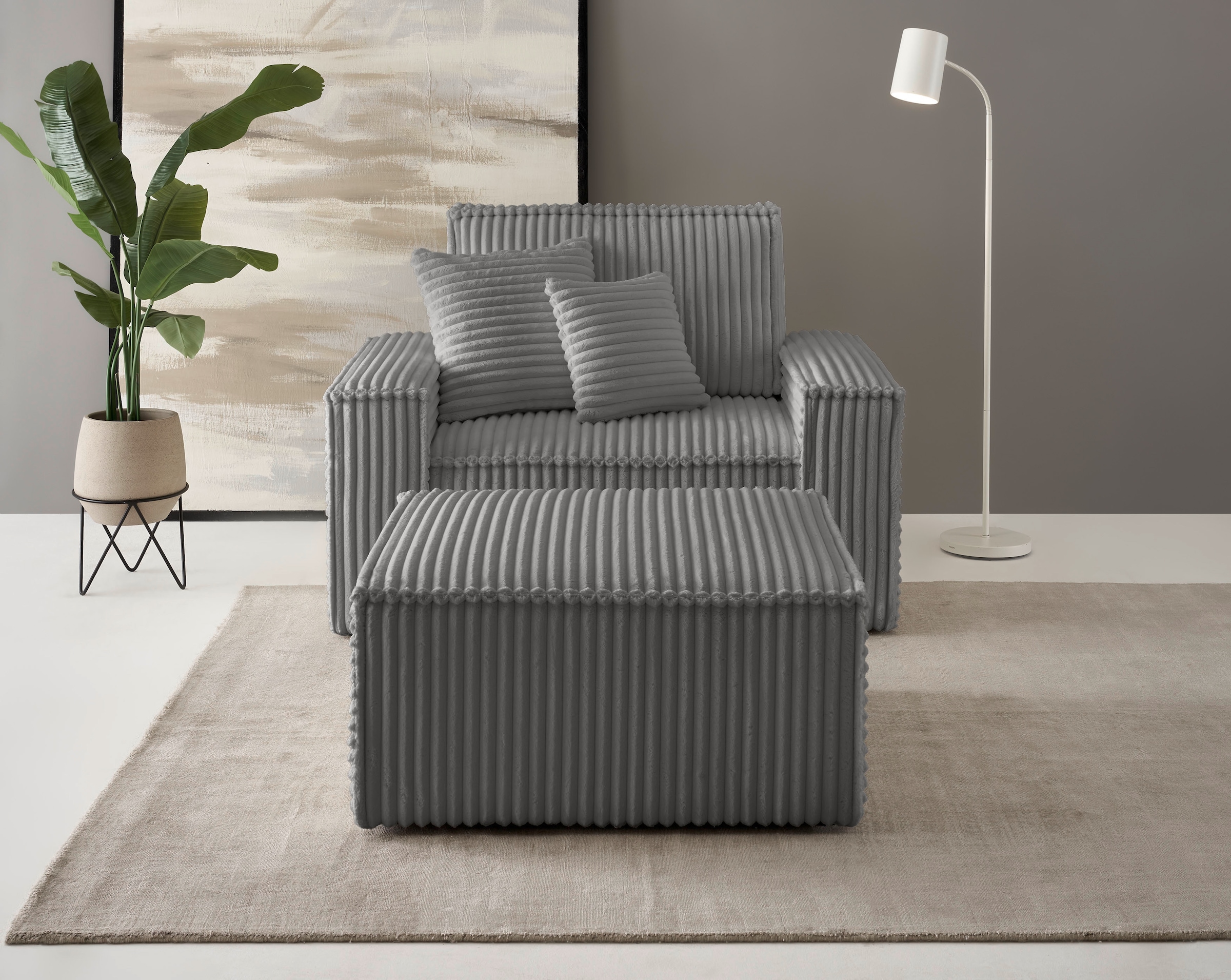 andas Loveseat »Finnley«, (2 St.), Loveseat und Hocker im Set, passend zur Polster-Serie Finnley