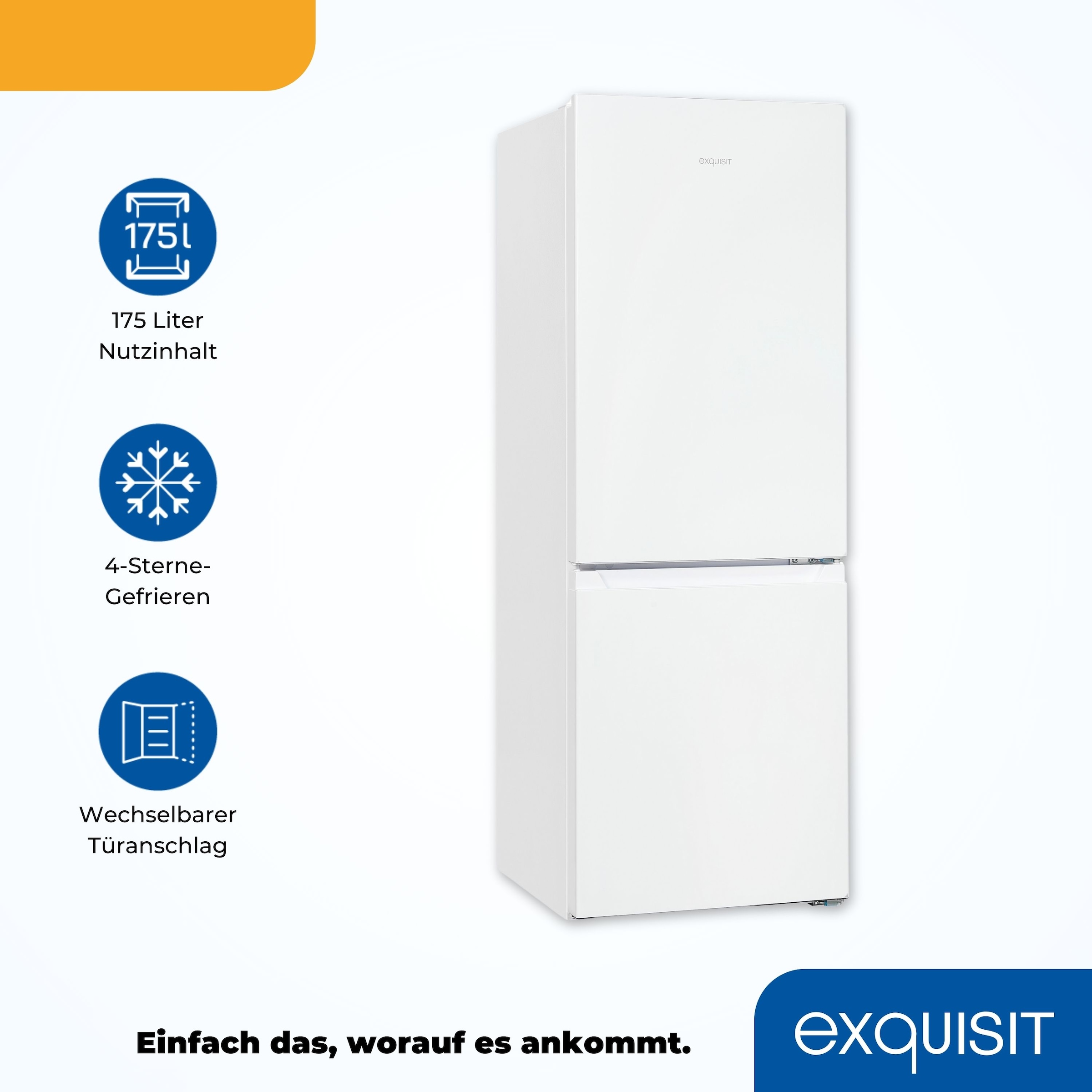 exquisit Kühl-/Gefrierkombination »KGC231-60-010E weiss«, 175 L Volumen, 4 Sterne Gefrieren