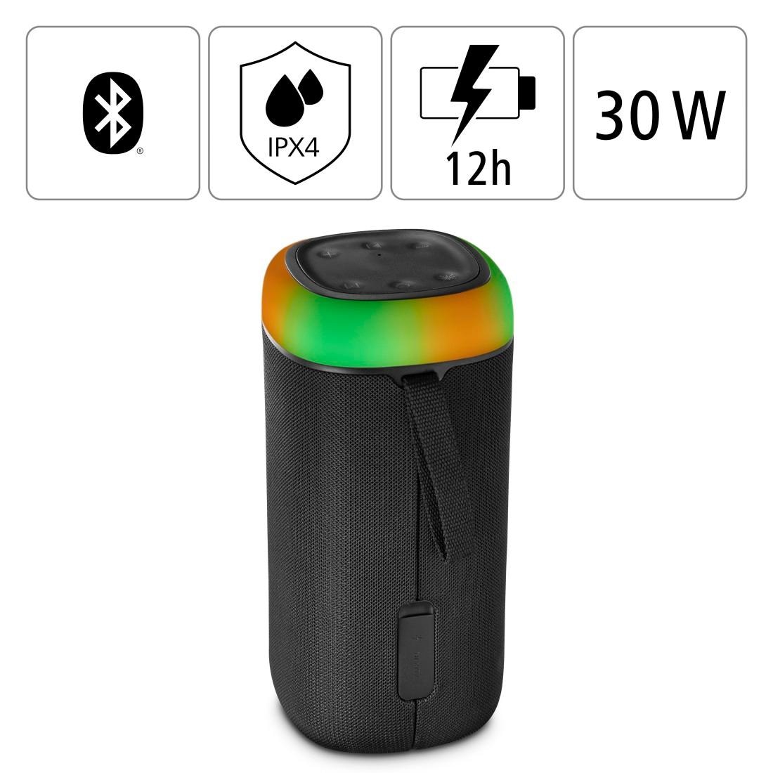 Hama Bluetooth-Lautsprecher »Bluetooth Box LED 30 W Xtra Bass 360ᵒ Sound  spritzwassergeschützt« auf Raten bestellen | Lautsprecher