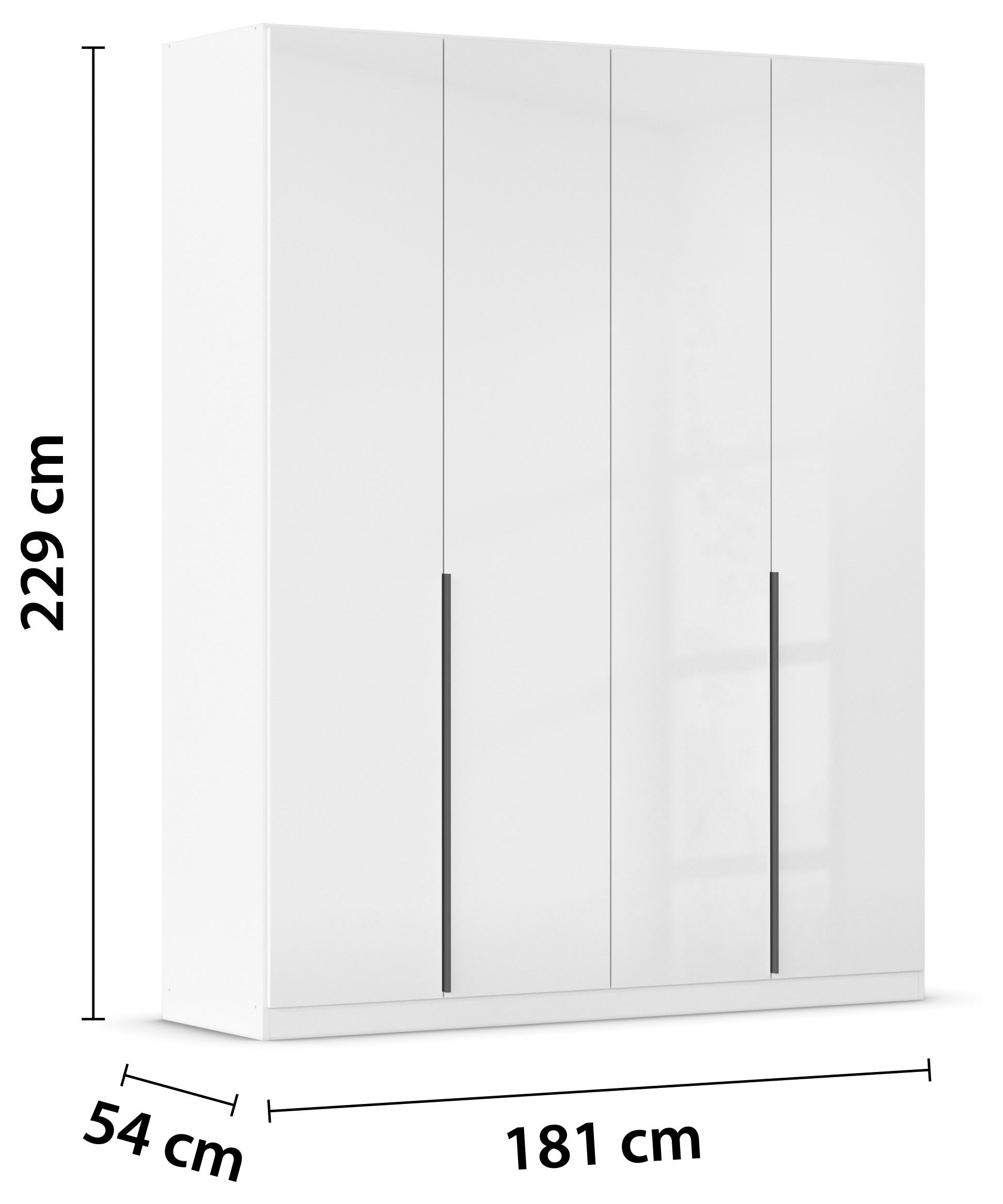 rauch Drehtürenschrank »Kleiderschrank Schrank Garderobe AGORDO TOPSELLER Schlafzimmer«, (in zwei Griff-Farben mit Dekor- oder Hochglanzfront), durchdachte Innenausstattung, in 6 Breiten und 2 Höhen MADE IN GERMANY