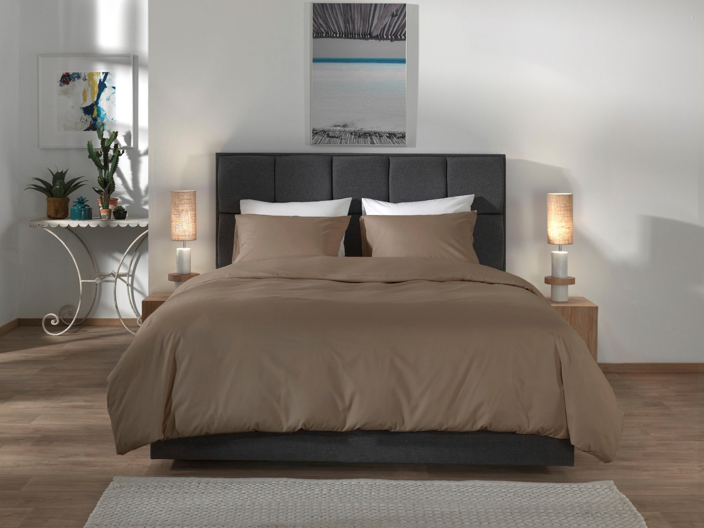 YELLOW Bettwäsche »Suite-Casablanca« 2 Stk. tlg. Uni, 100% Baumwolle ab 135 günstig online kaufen