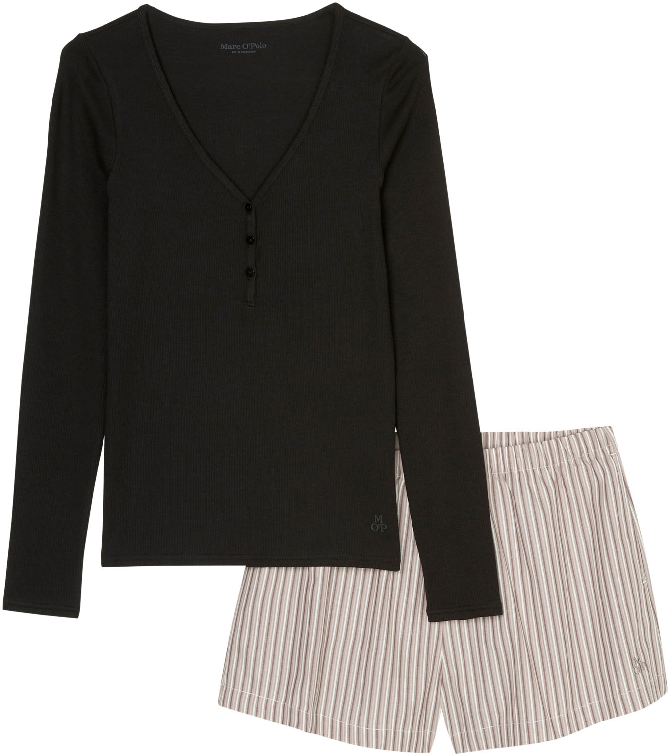 Marc O'Polo Shorty »Mix & Match Cotton-Woven«, (2 tlg.), mit stilvollem Streifendesign