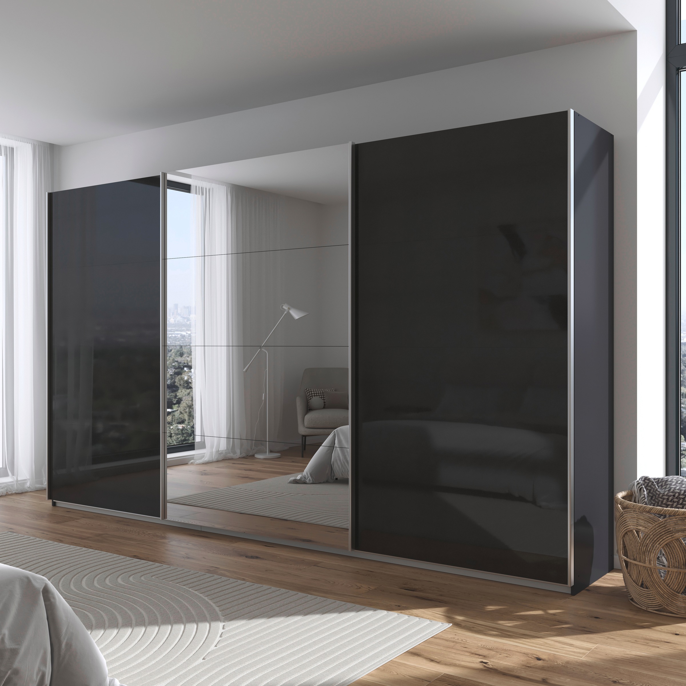 rauch Schwebetürenschrank »Kleiderschrank Schrank Garderobe AGORDO«, Top Innenausstattung, in 4 Breiten und 2 Höhen MADE IN GERMANY