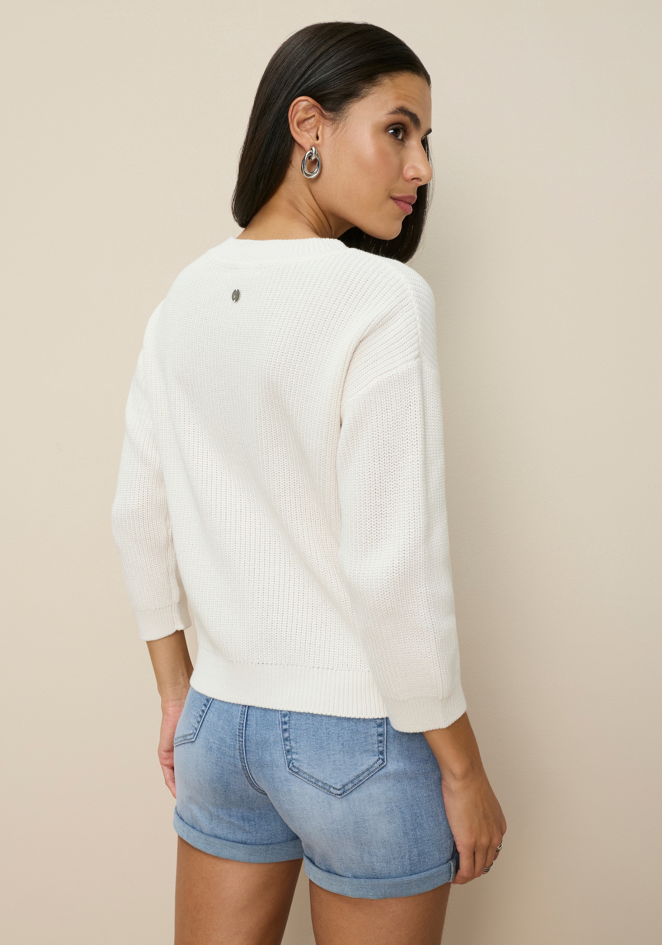 Tamaris Strickpullover mit 3/4 Ärmeln und lässigem Schnitt