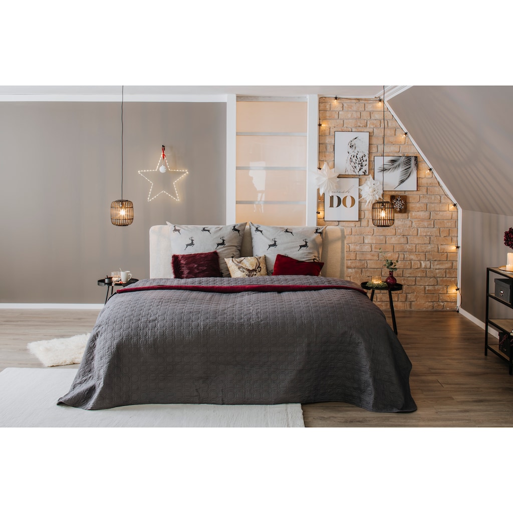 IBENA Tagesdecke »Sonio«, mit schöner Steppung, aus 100% Kunstfaser, Tagesdecke für Einzelbetten oder Doppelbetten, pflegeleichtes Plaid, STANDARD 100 by OEKO-TEX® zertifiziert