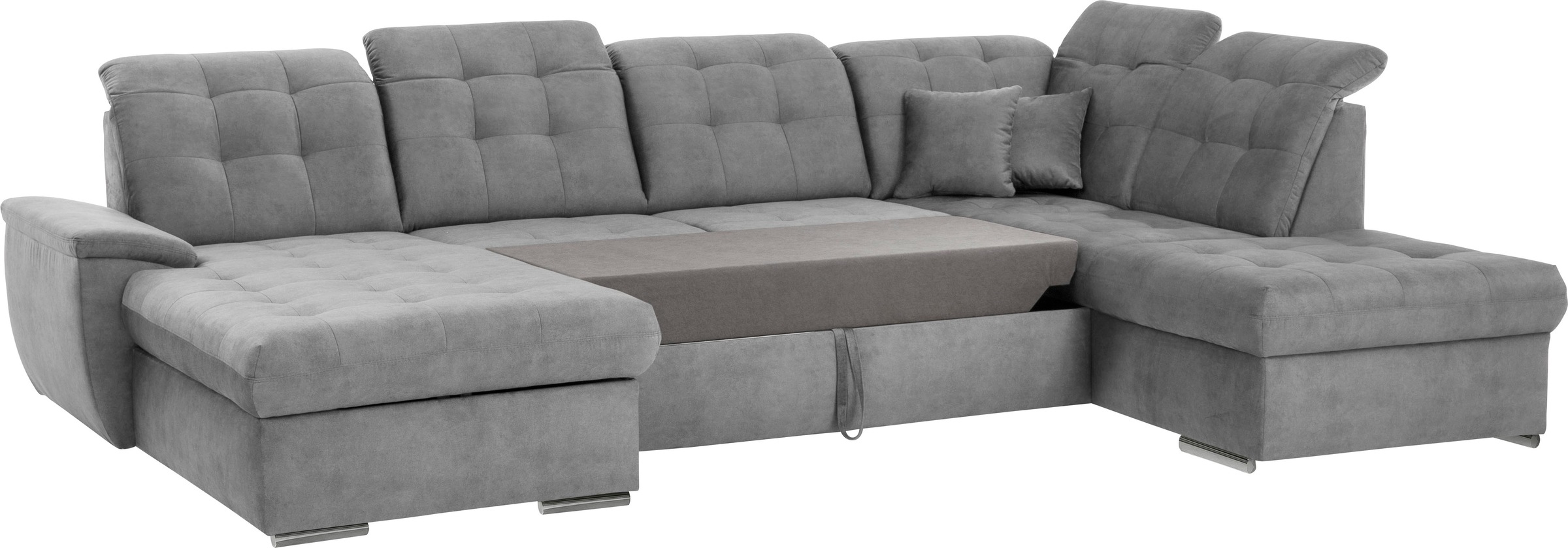 exxpo - sofa fashion Wohnlandschaft »Durango, aufwendige Sitz- und Rückenverarbeitung, bequem, U-Form«, inkl. Kopfteilverstellung, wahlweise mit Bettfunktion und Bettkasten