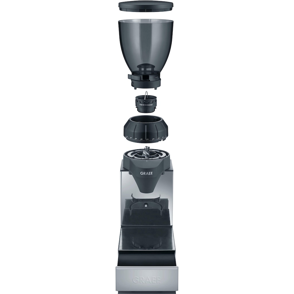 Graef Kaffeemühle »CM 850«, 120 W, Kegelmahlwerk, 350 g Bohnenbehälter, mit integrierter Ausklopfschublade, Edelstahl