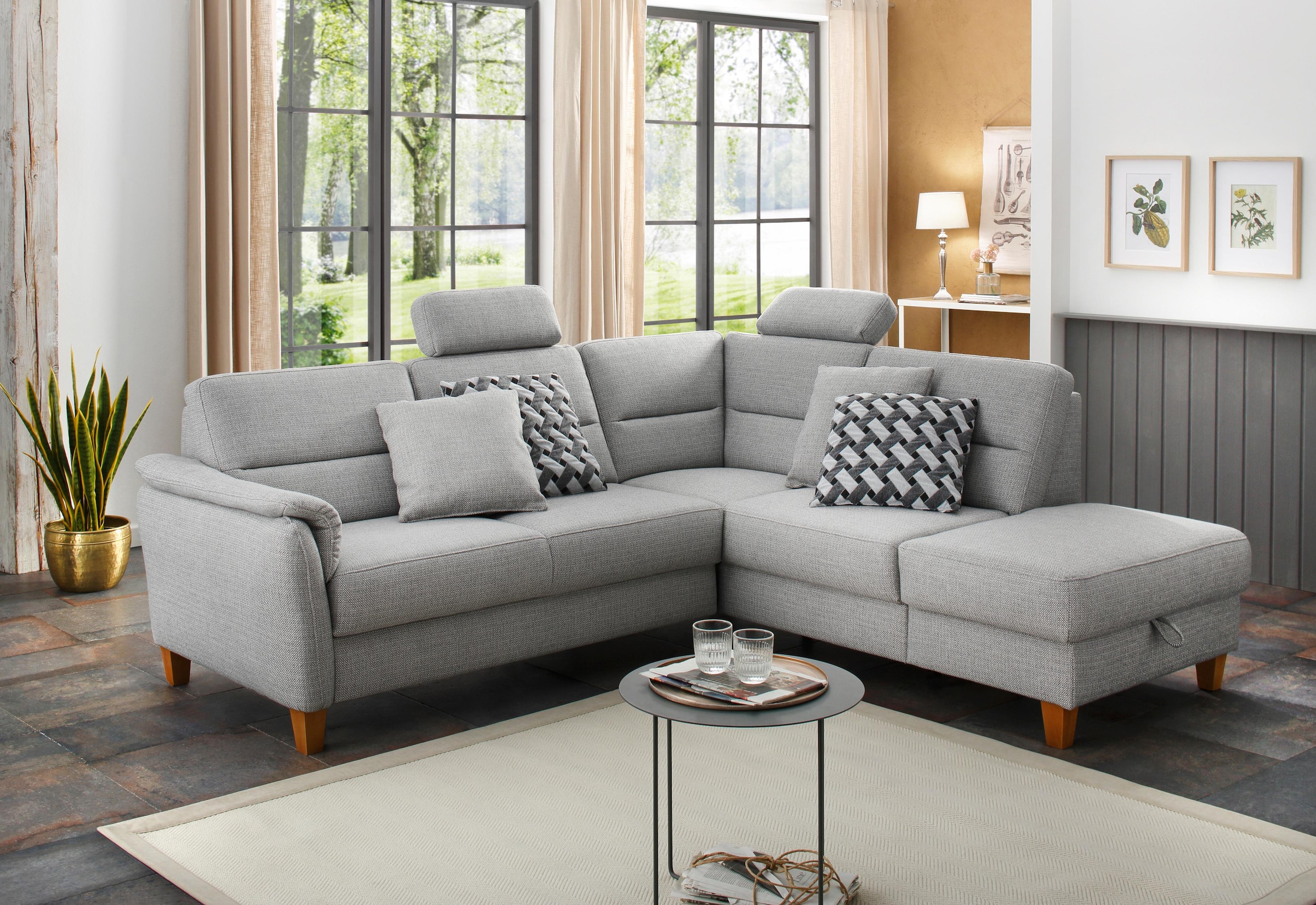 Home affaire Ecksofa »Palmera L-Form, B: 236 cm« optional Bettfunktion & Be günstig online kaufen